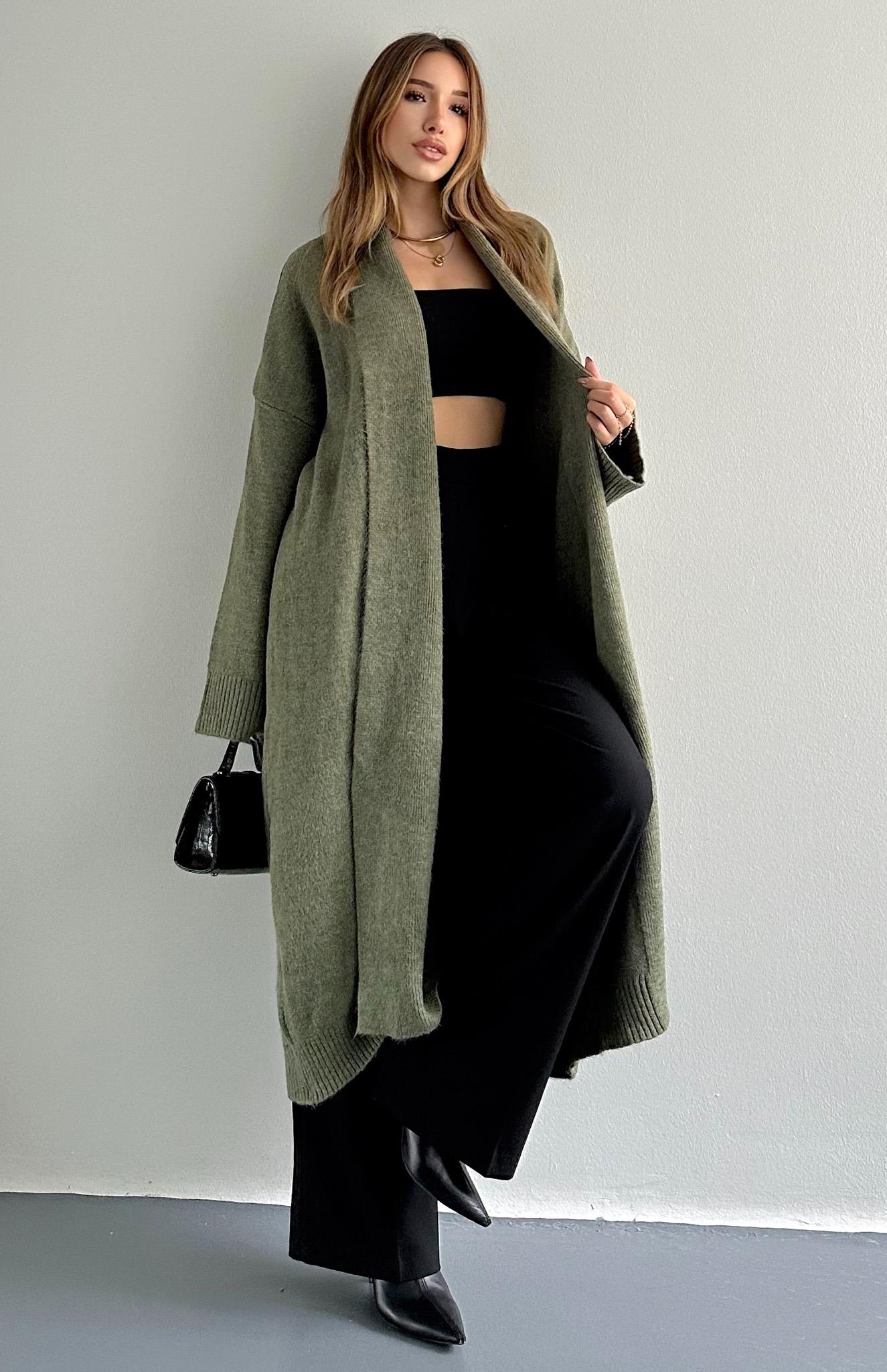 Önü Açık Şal Yaka Hırka A.YEŞİL