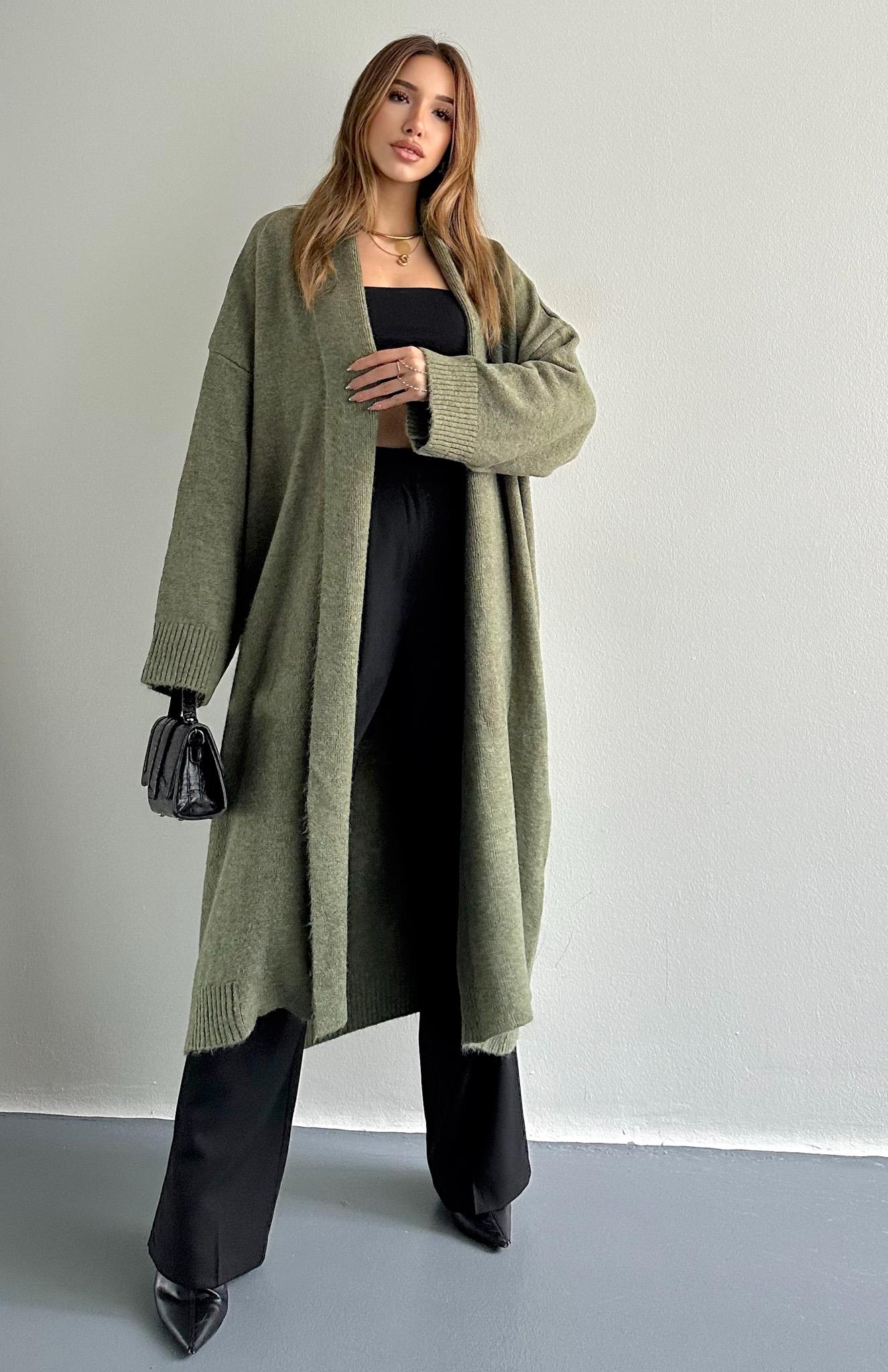 Önü Açık Şal Yaka Hırka A.YEŞİL