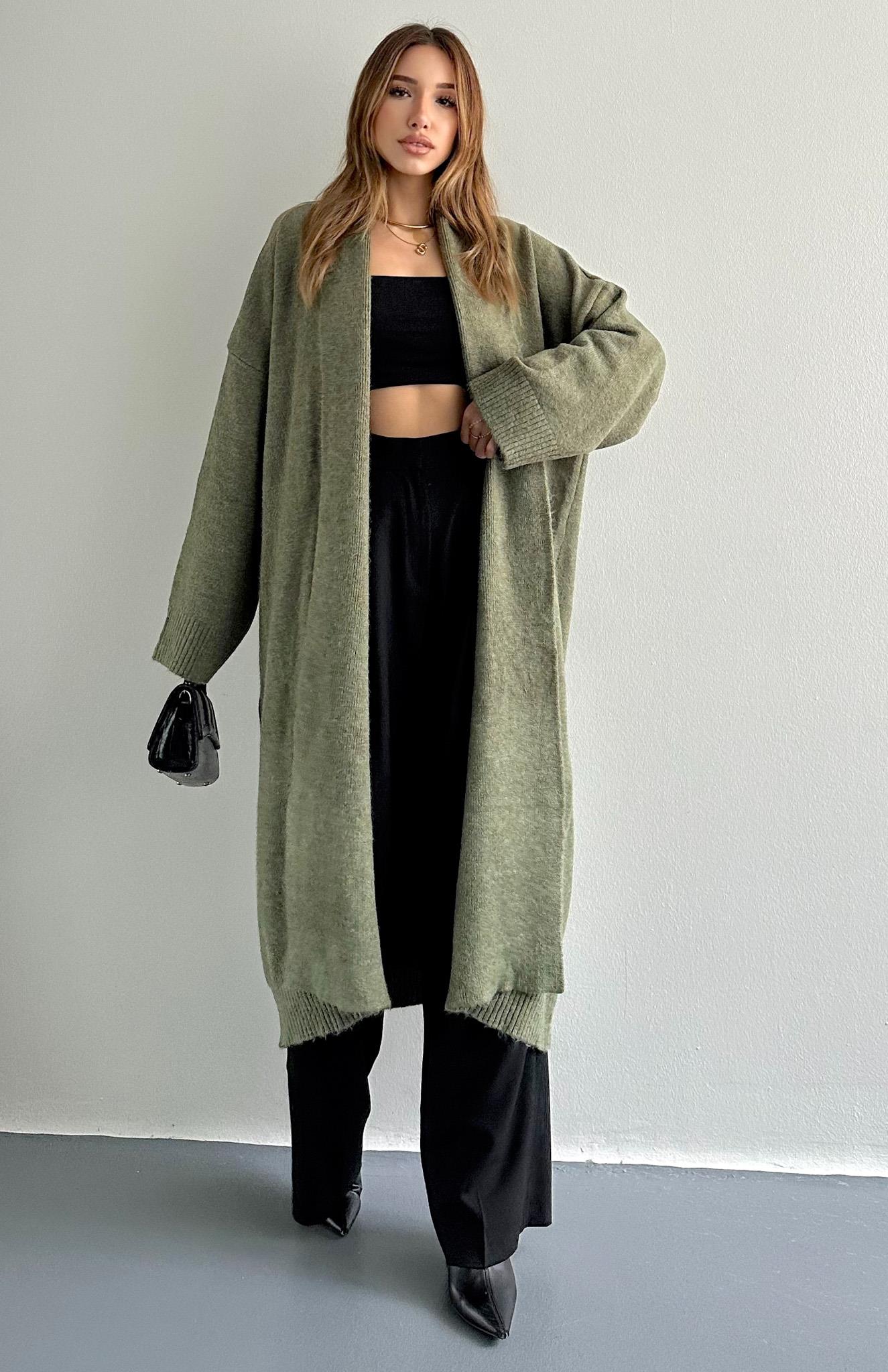 Önü Açık Şal Yaka Hırka A.YEŞİL