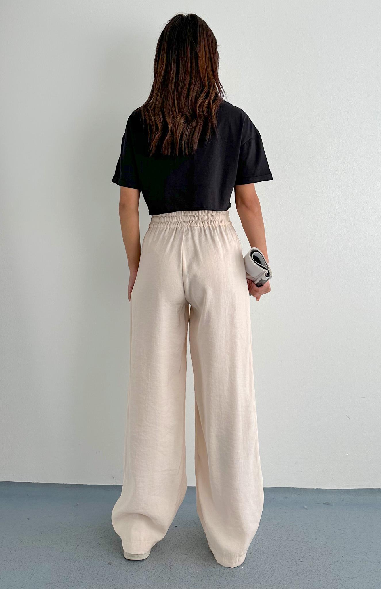 Beli Lastikli Full Length Pantolon BEJ