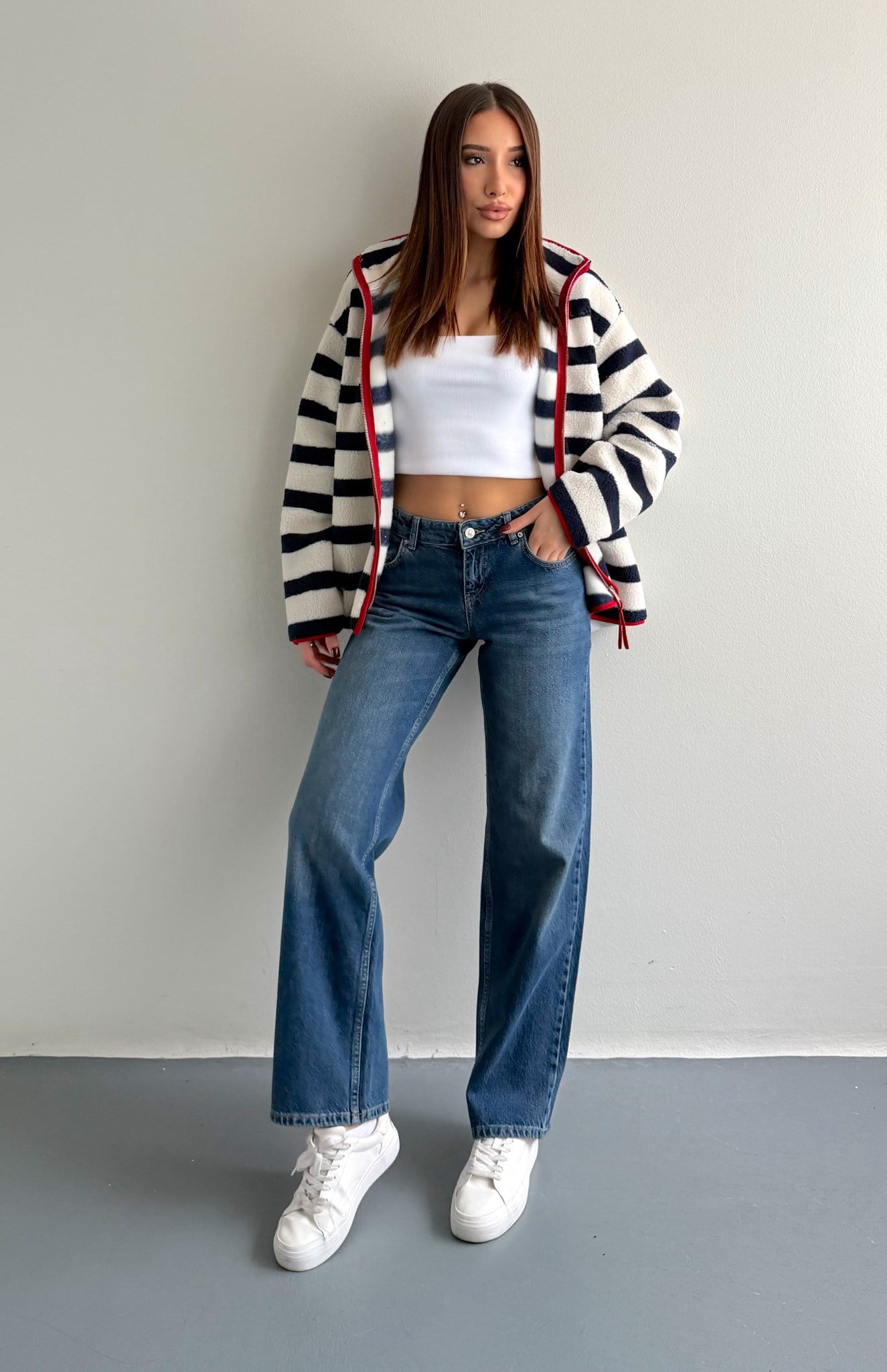 Düşükbel Stright Pantolon MAVİ