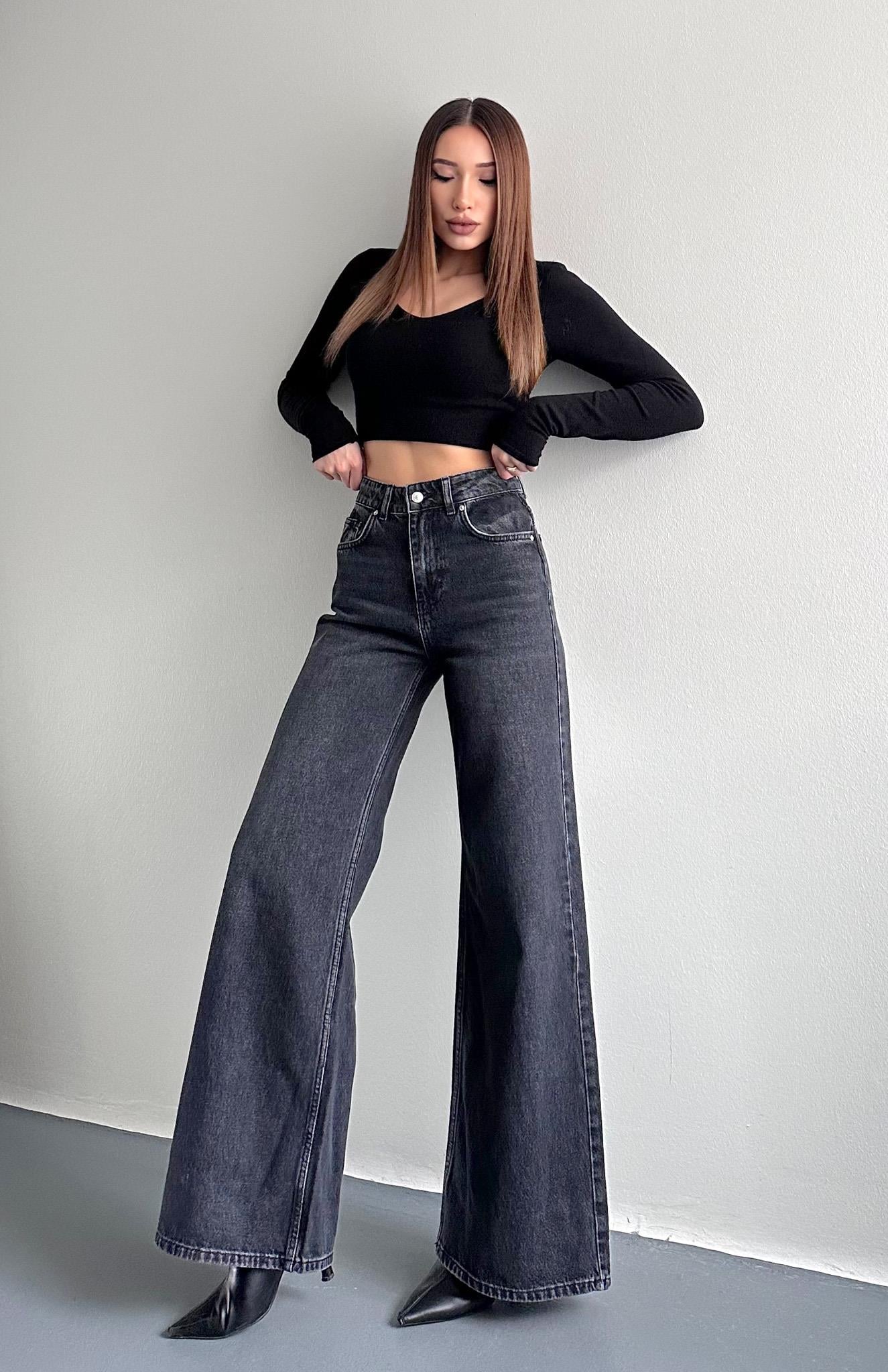 Geniş Wideleg Pantolon SİYAH