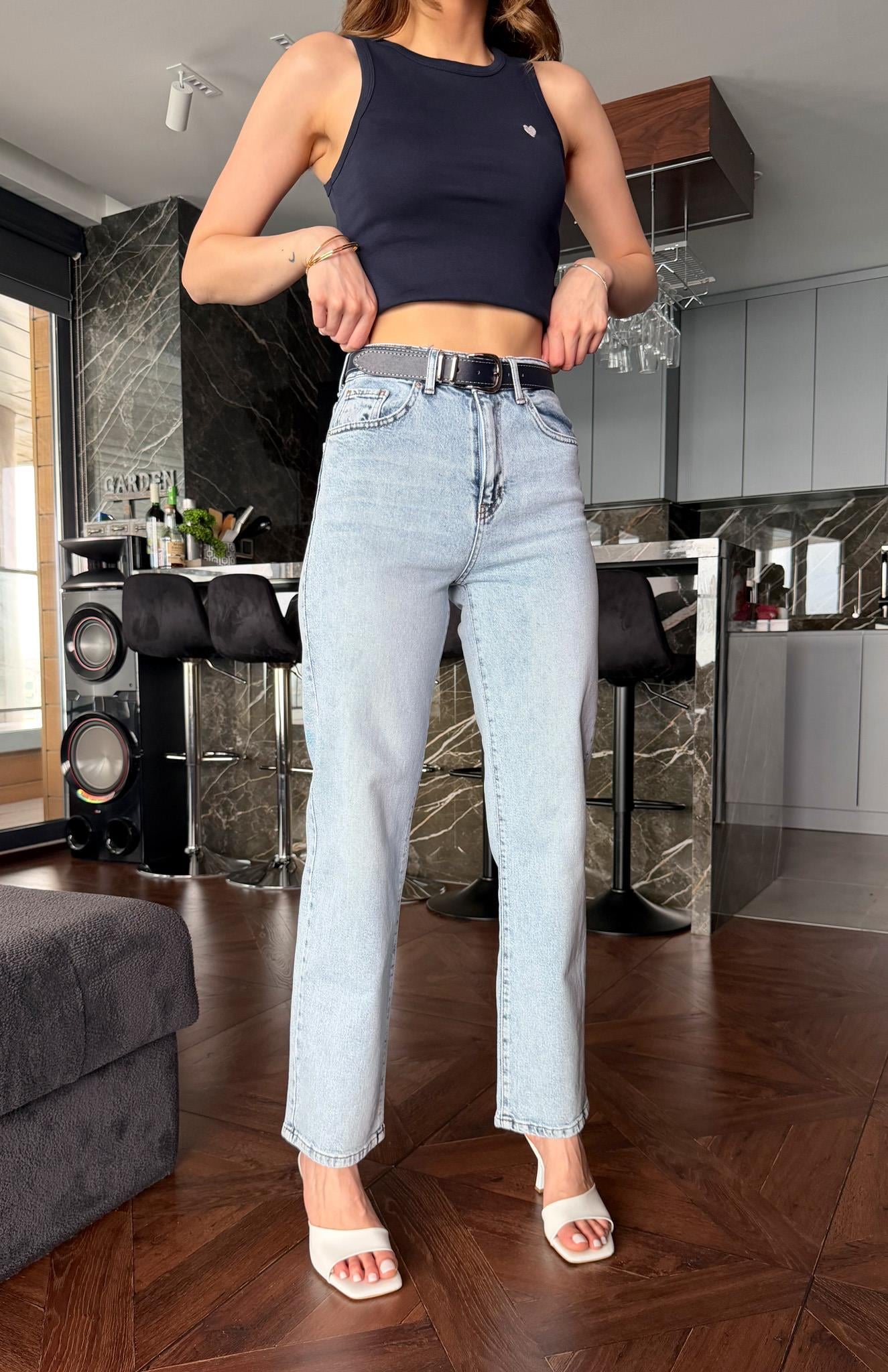 Kemerli Pantolon MAVİ