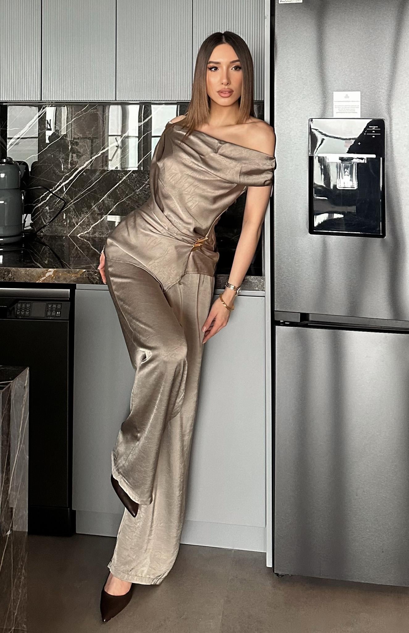 Bağcık Detaylı Pantolon VİZON