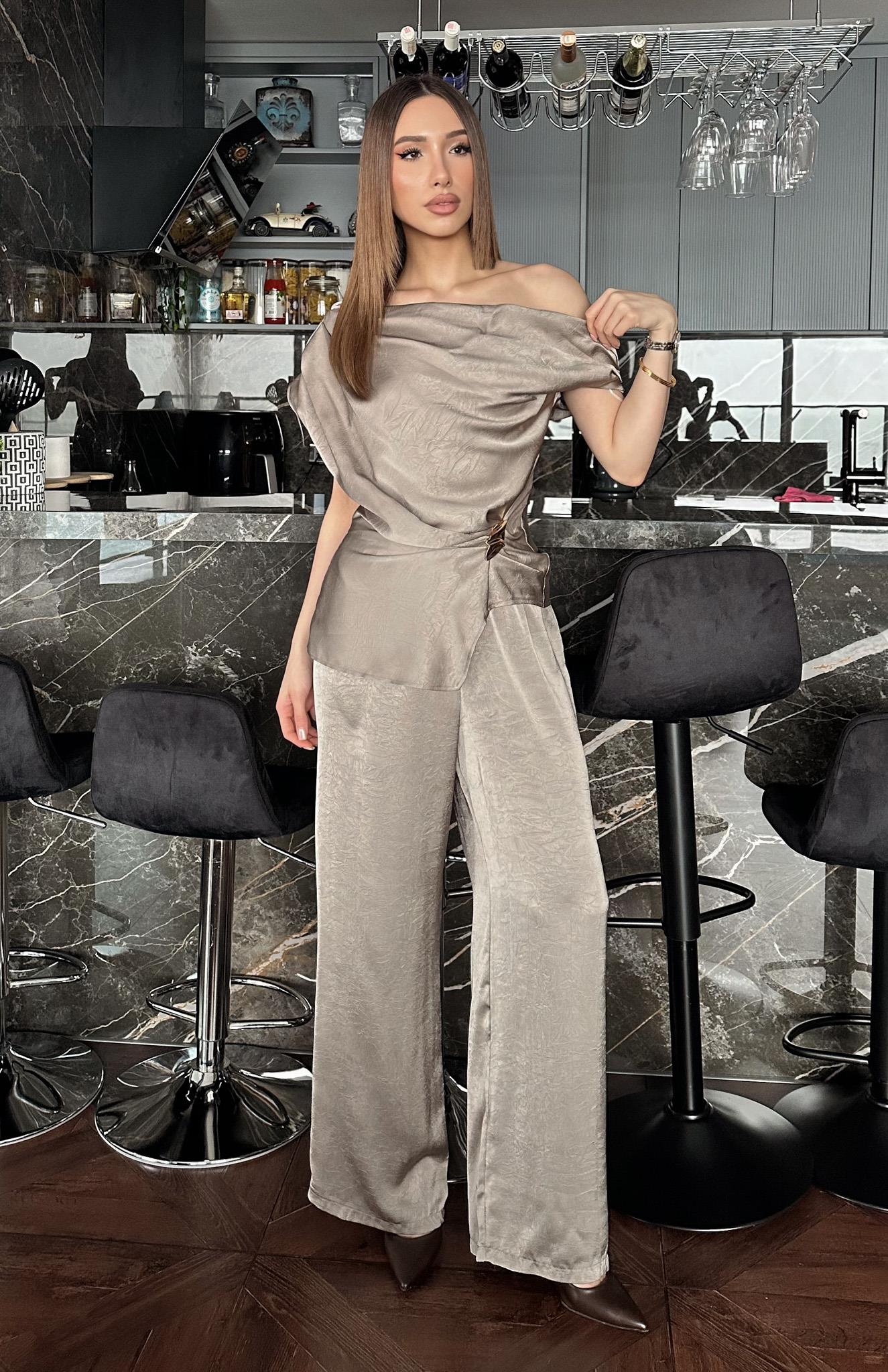 Bağcık Detaylı Pantolon VİZON