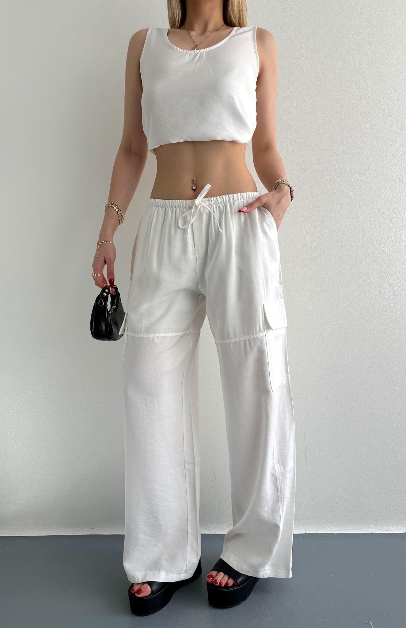 Kargo Cepli Pantolon EKRU