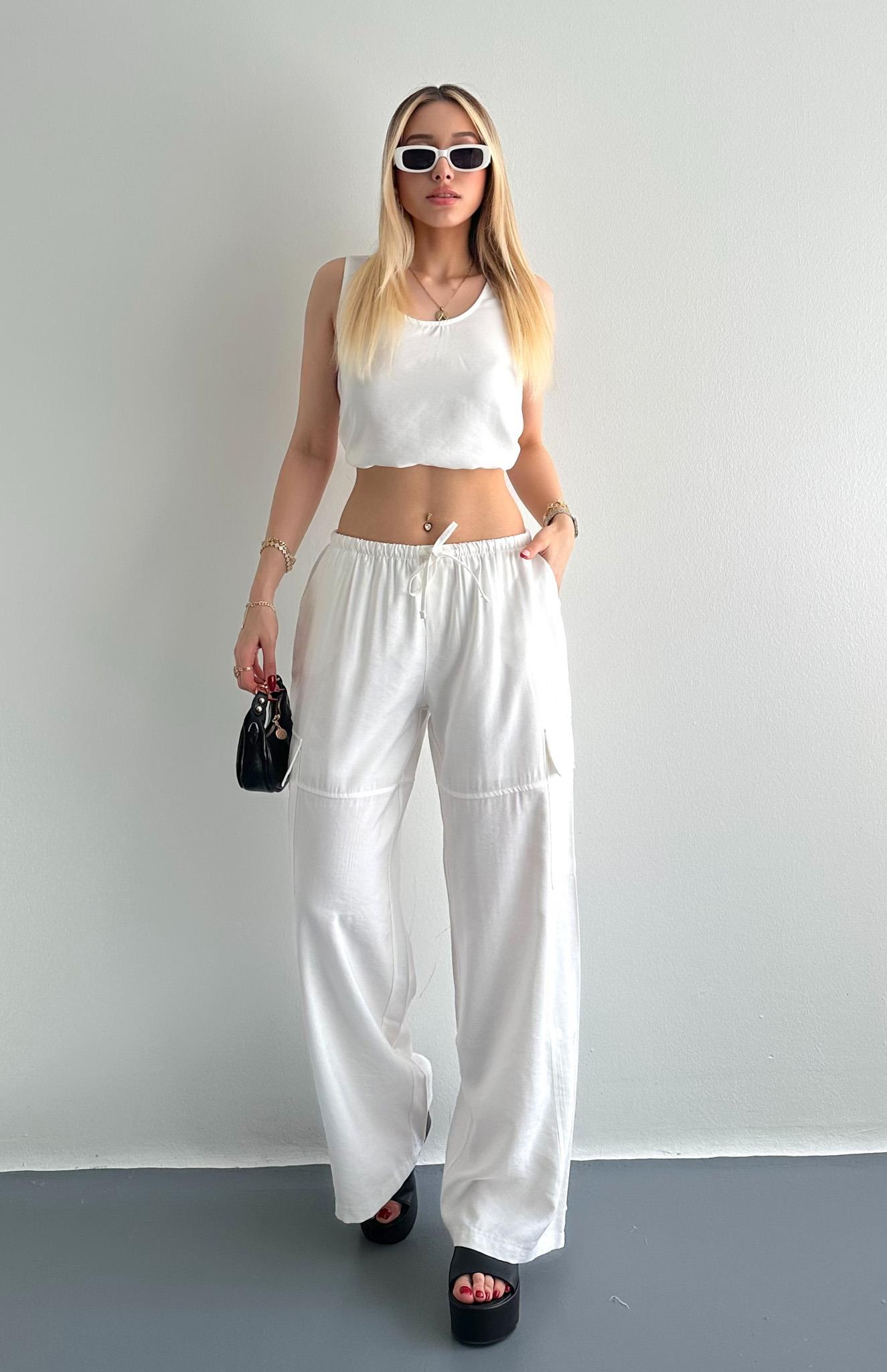 Kargo Cepli Pantolon EKRU