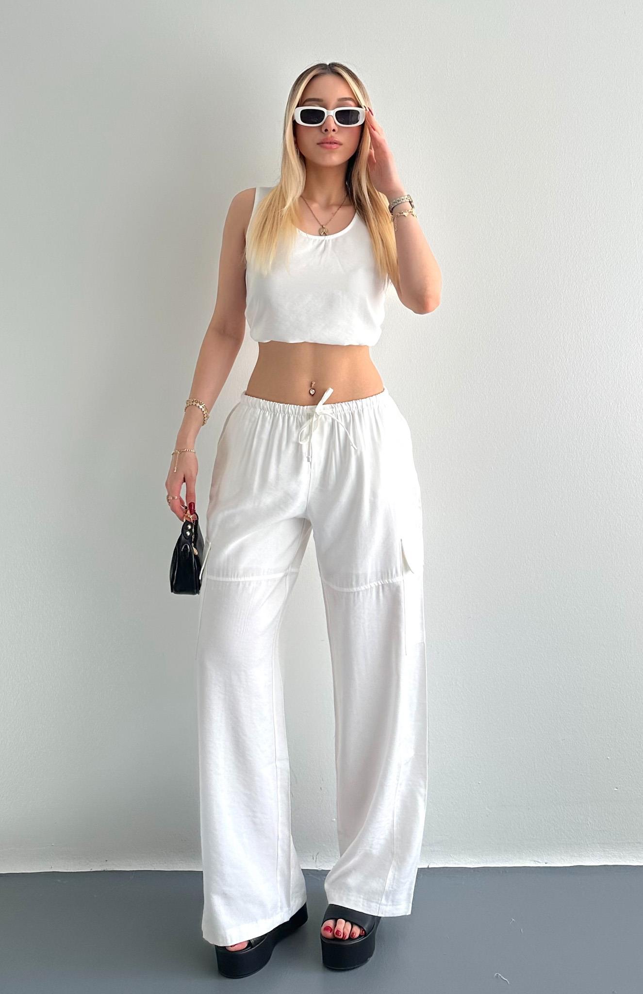 Kargo Cepli Pantolon EKRU