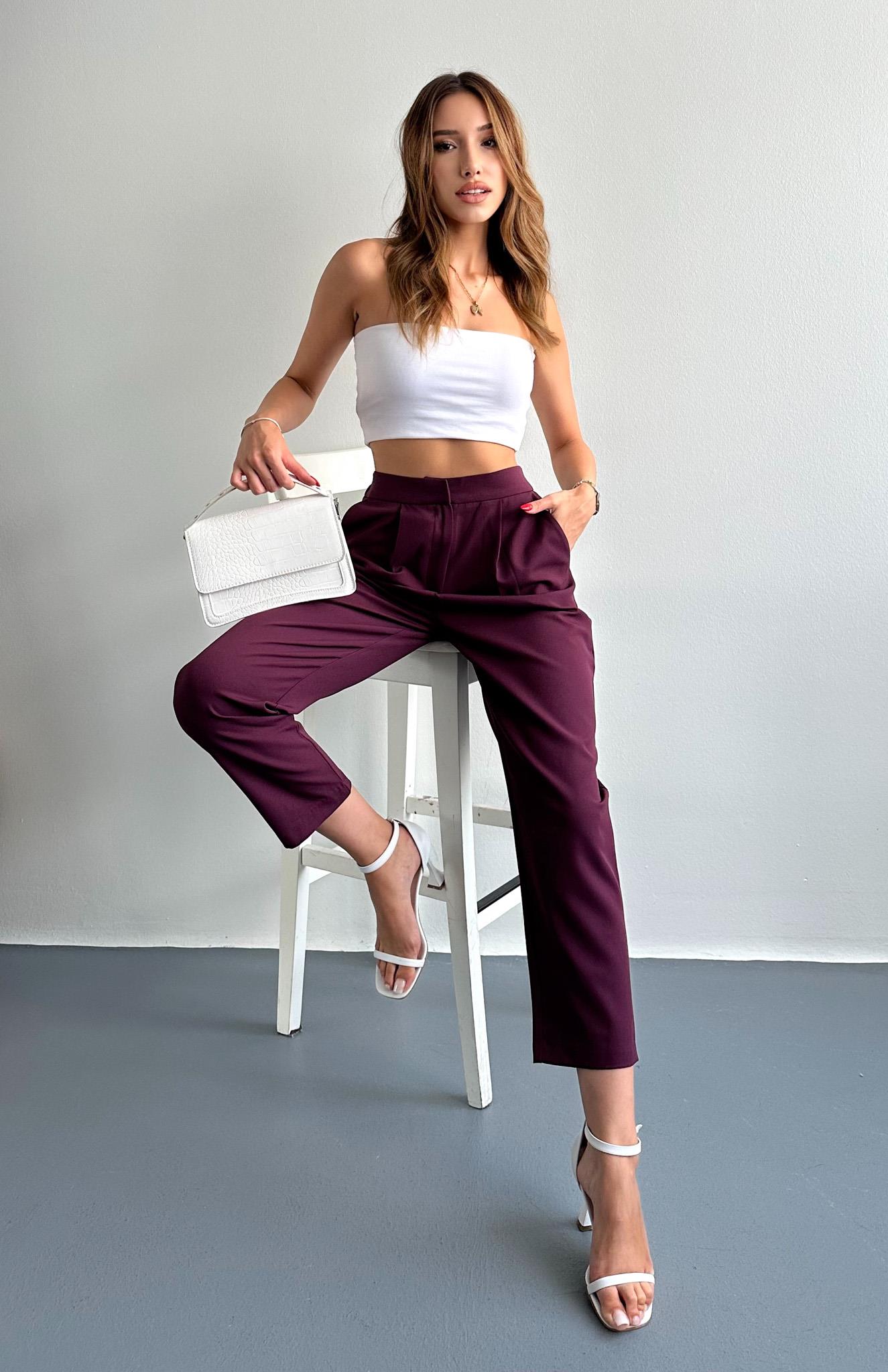 Kemer Detaylı Pantolon MÜRDÜM