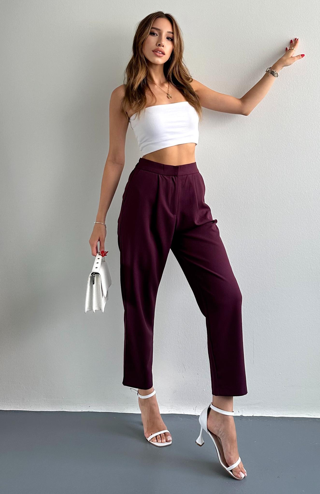 Kemer Detaylı Pantolon MÜRDÜM