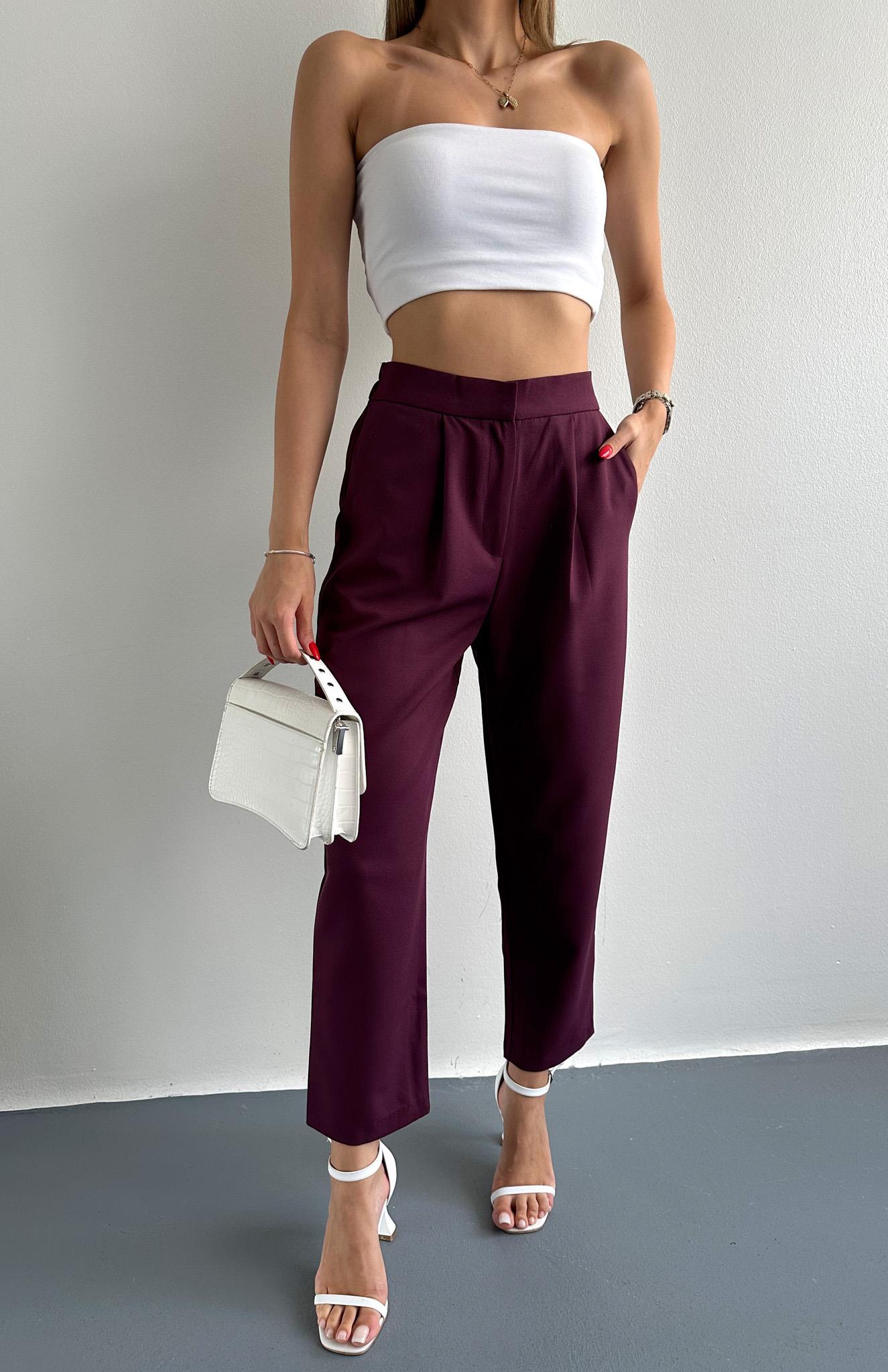 Kemer Detaylı Pantolon MÜRDÜM