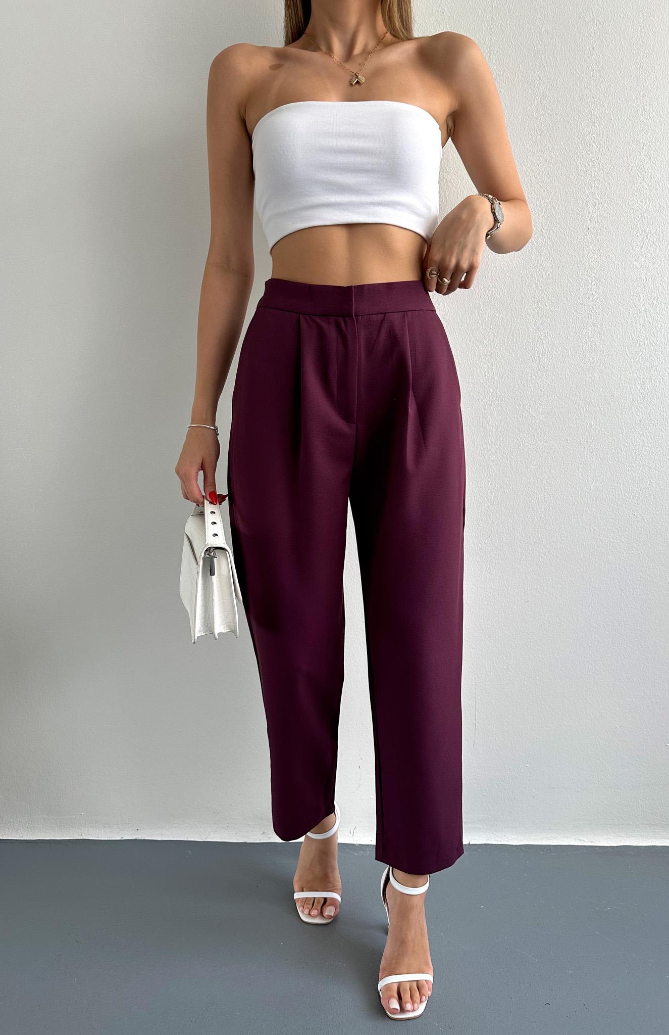 Kemer Detaylı Pantolon MÜRDÜM