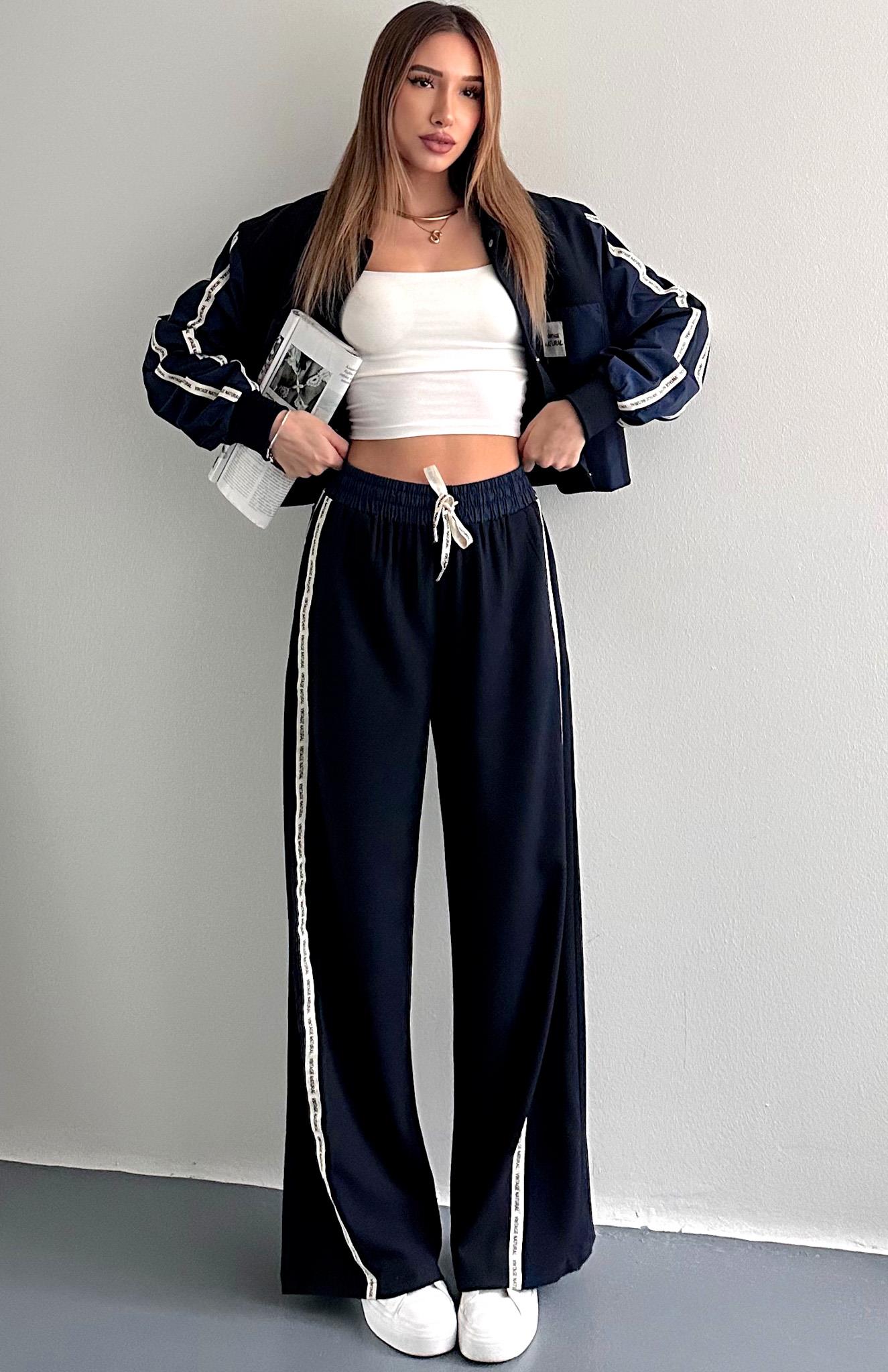 Şerit Detaylı Pantolon LACİVERT