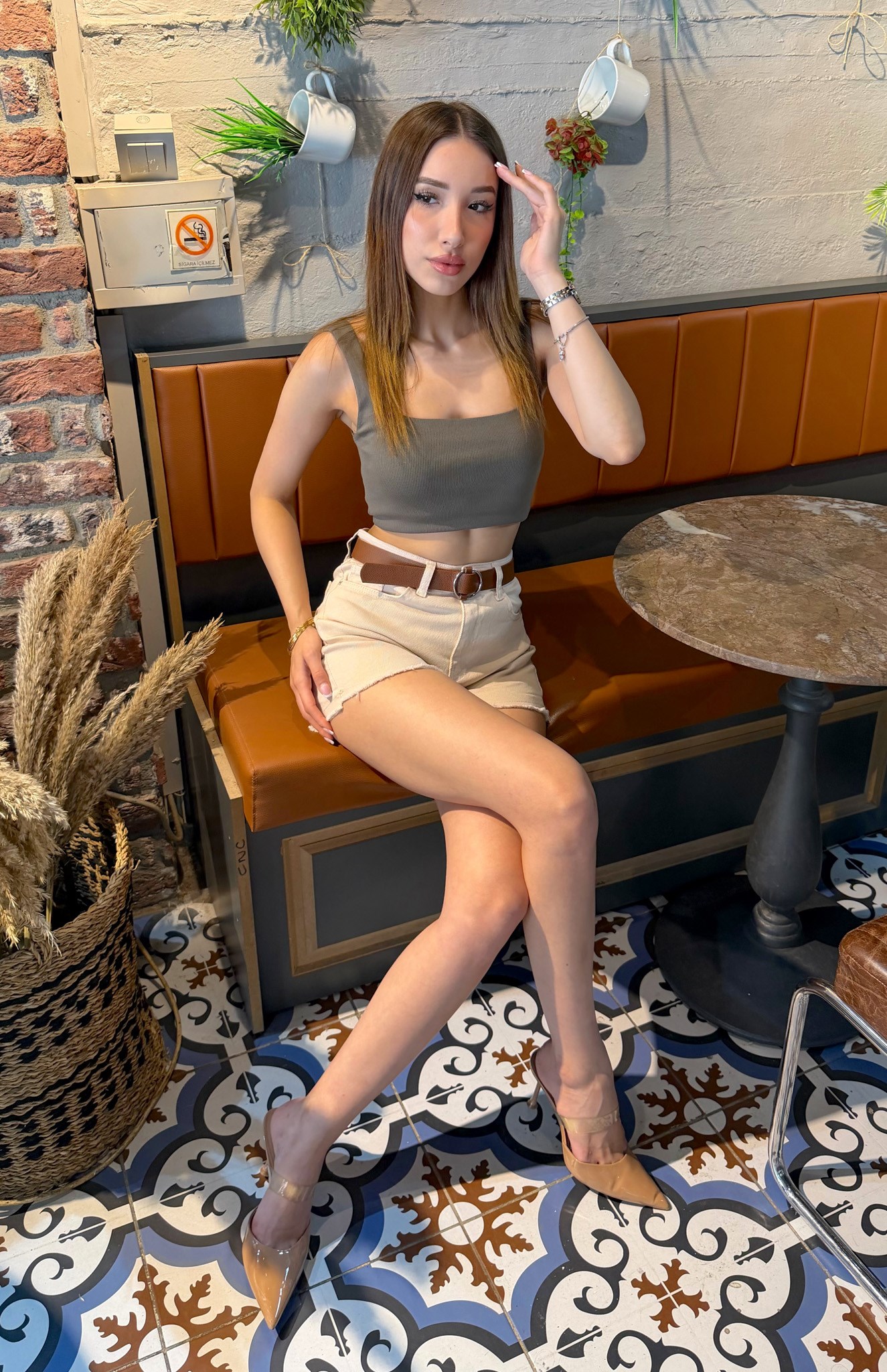 Kemerli Şort TAŞ