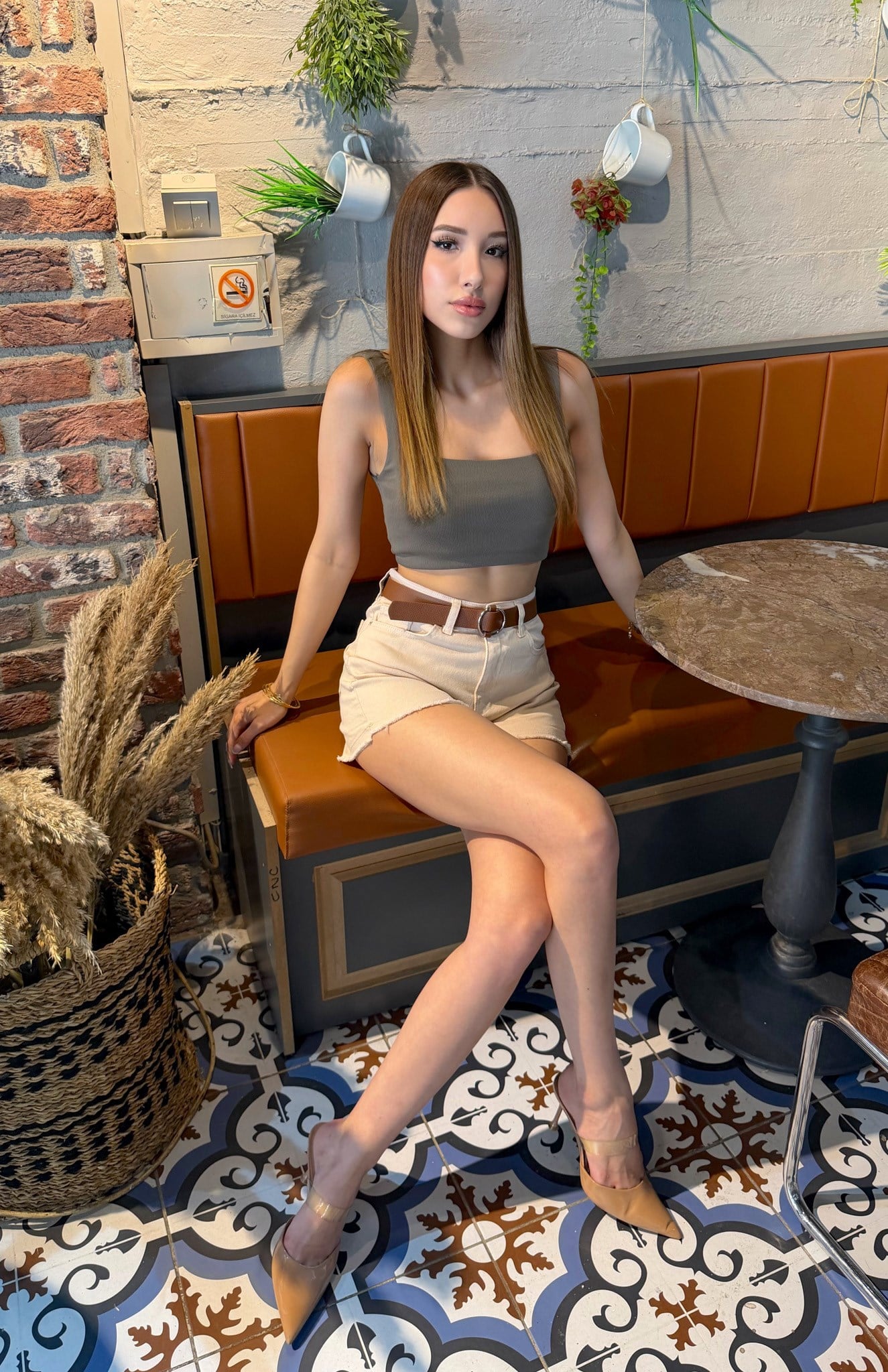 Kemerli Şort TAŞ