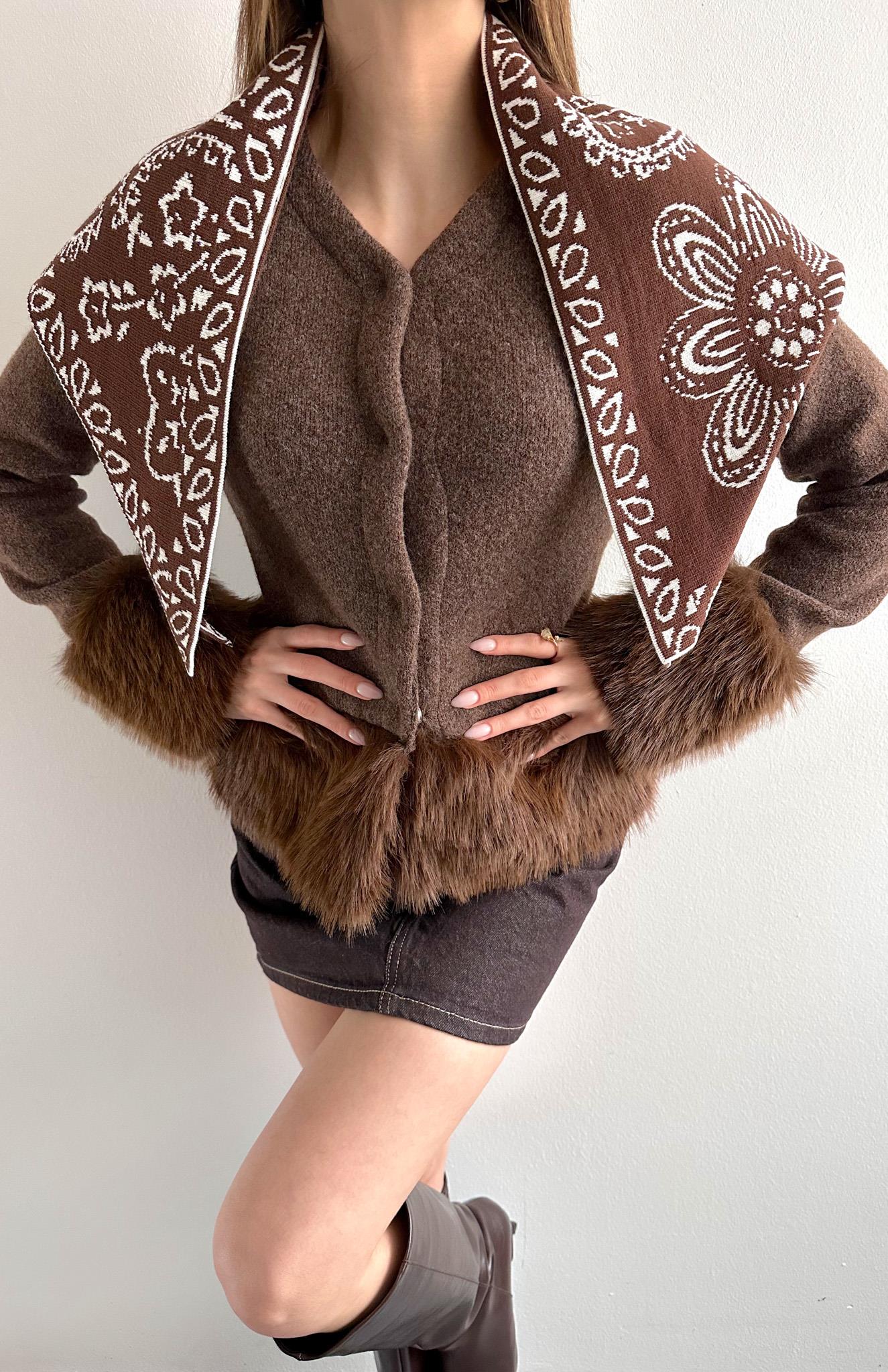 Desenli Şal KAHVERENGİ