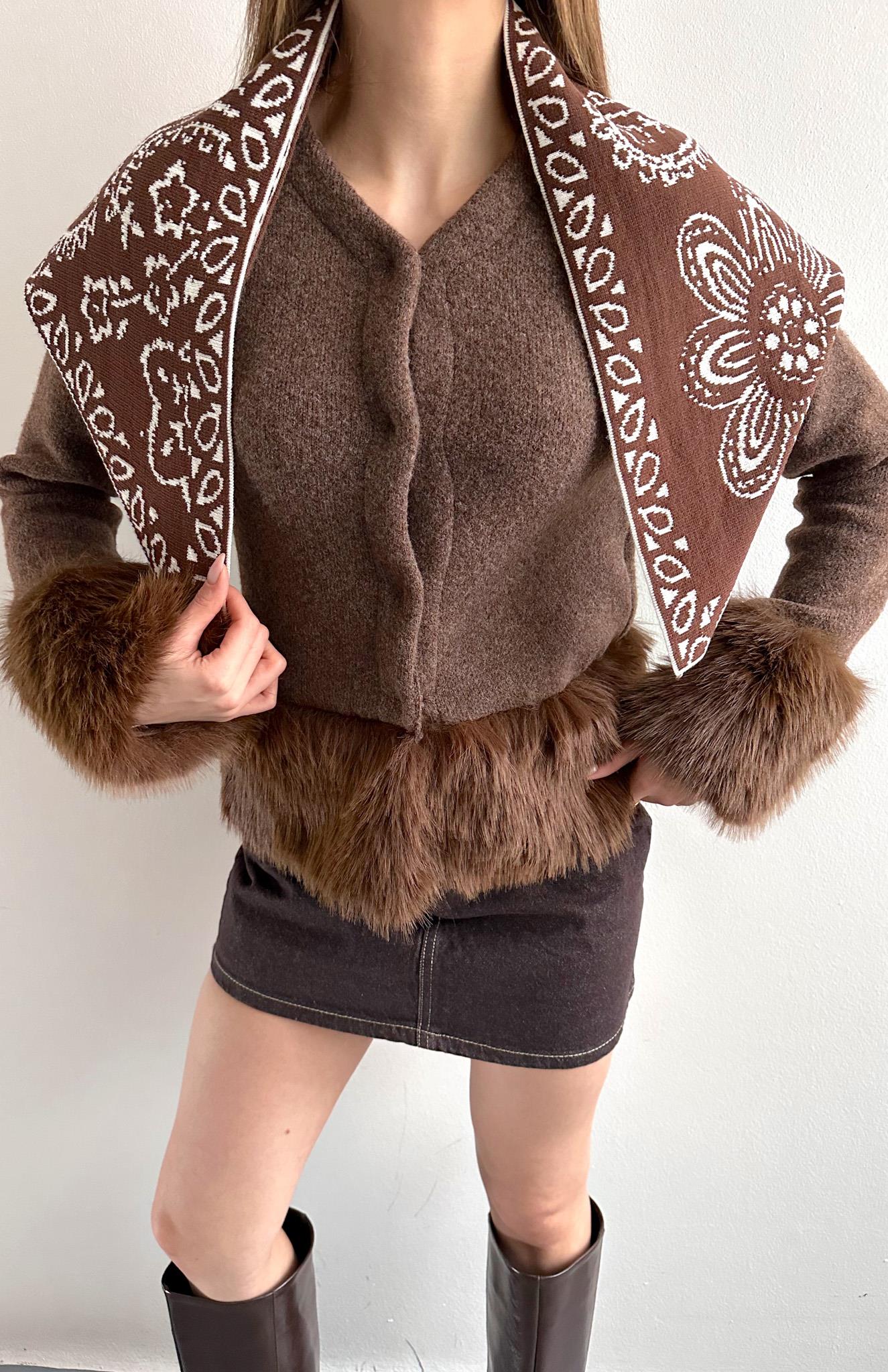 Desenli Şal KAHVERENGİ