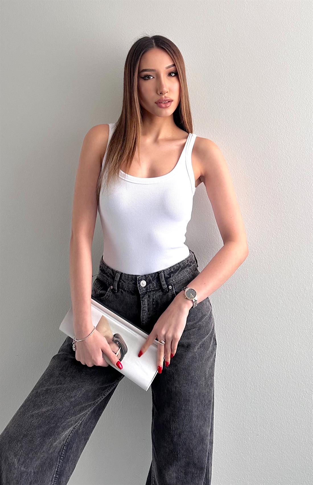 Askılı Body Atlet BEYAZ