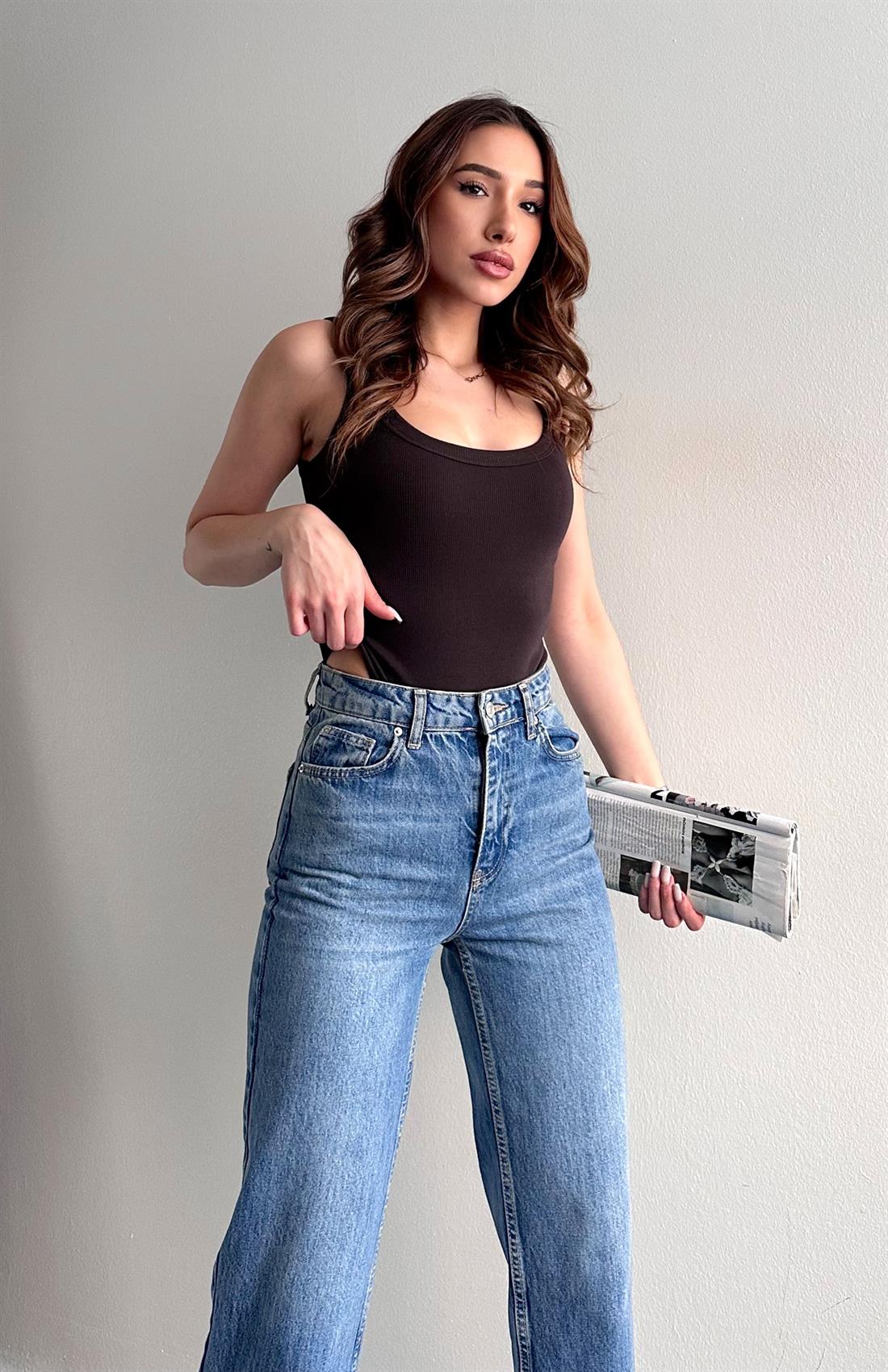 Askılı Body Atlet KAHVERENGİ