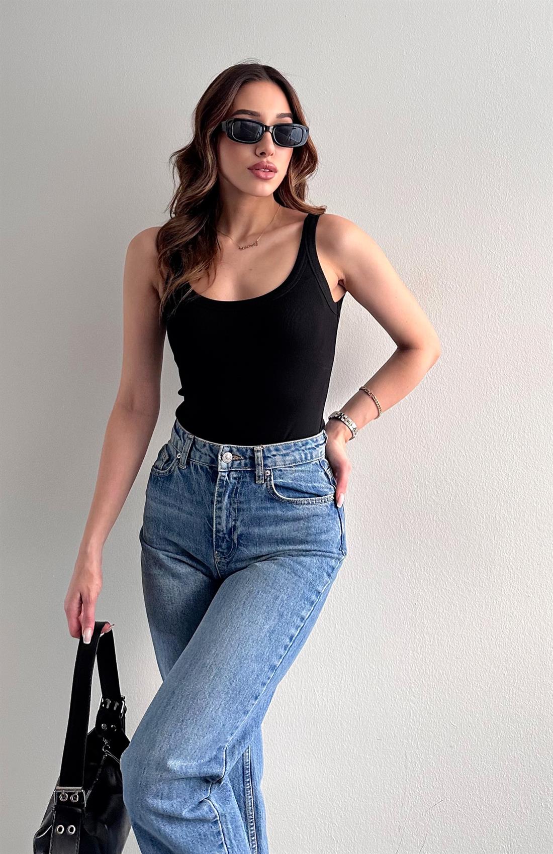 Askılı Body Atlet SİYAH