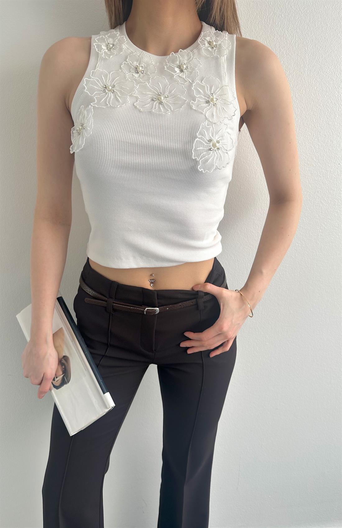 Çiçek Aksesuar Atlet BEYAZ