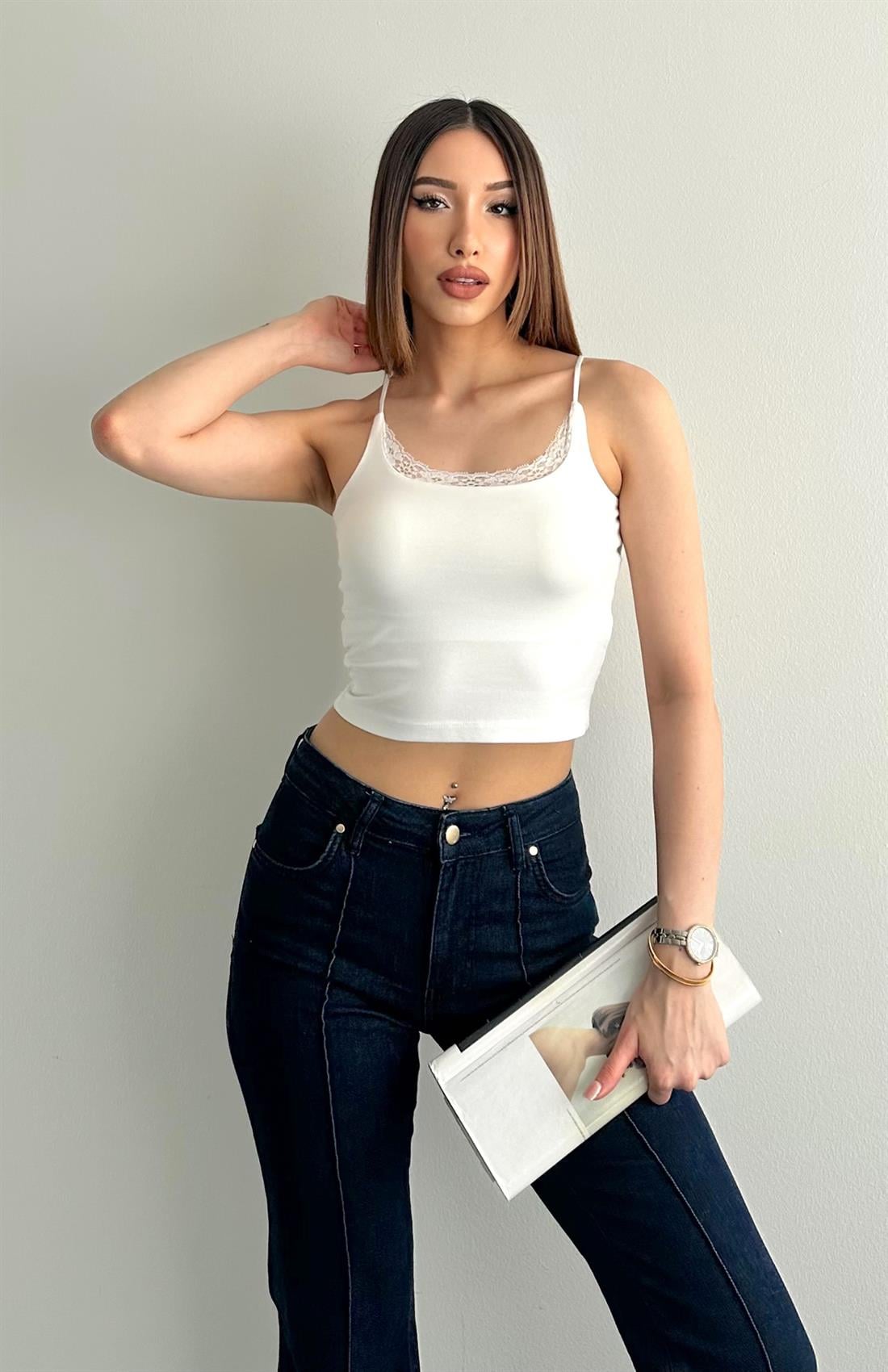 Dantel Detaylı Atlet EKRU