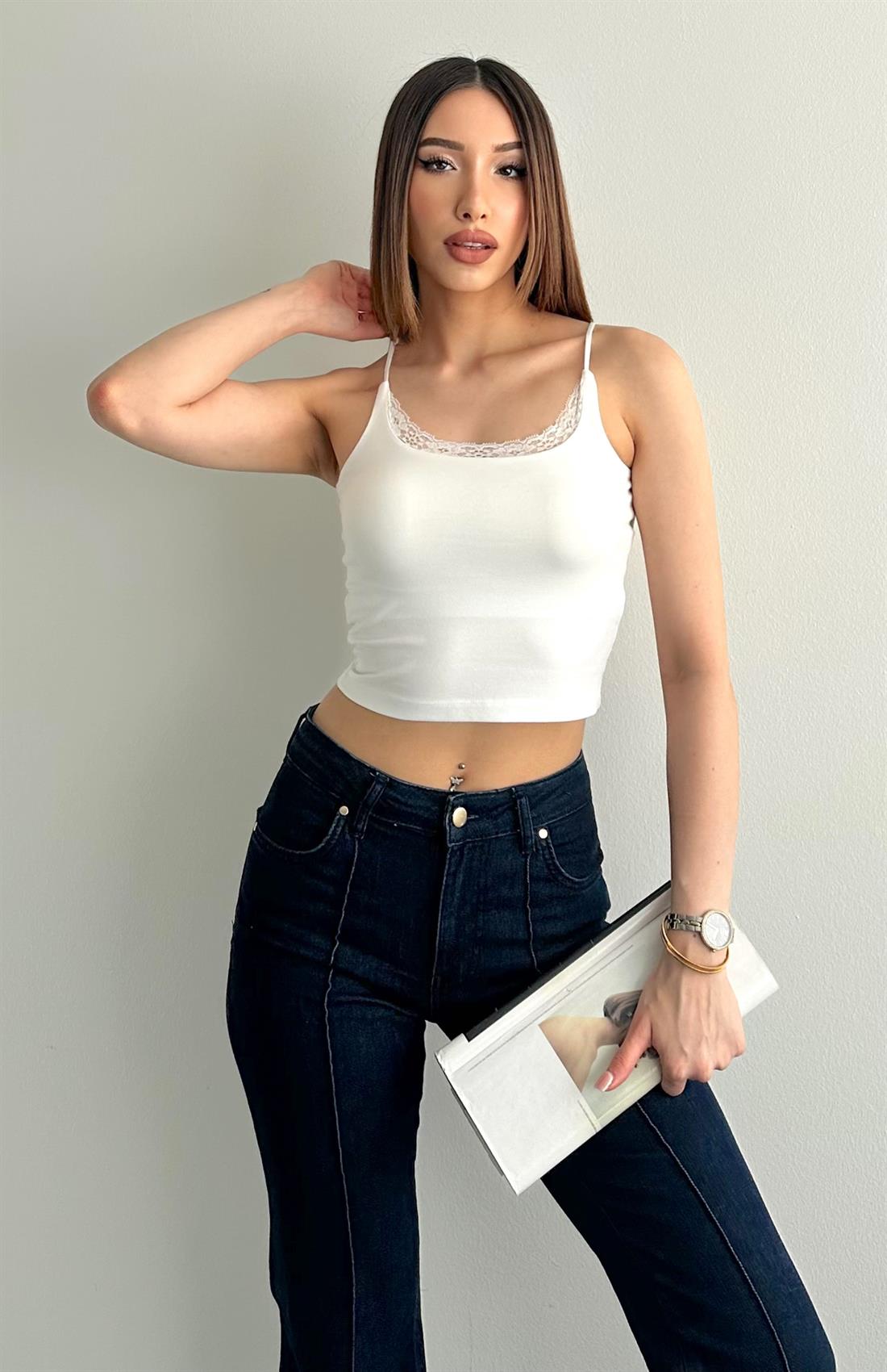 Dantel Detaylı Atlet EKRU