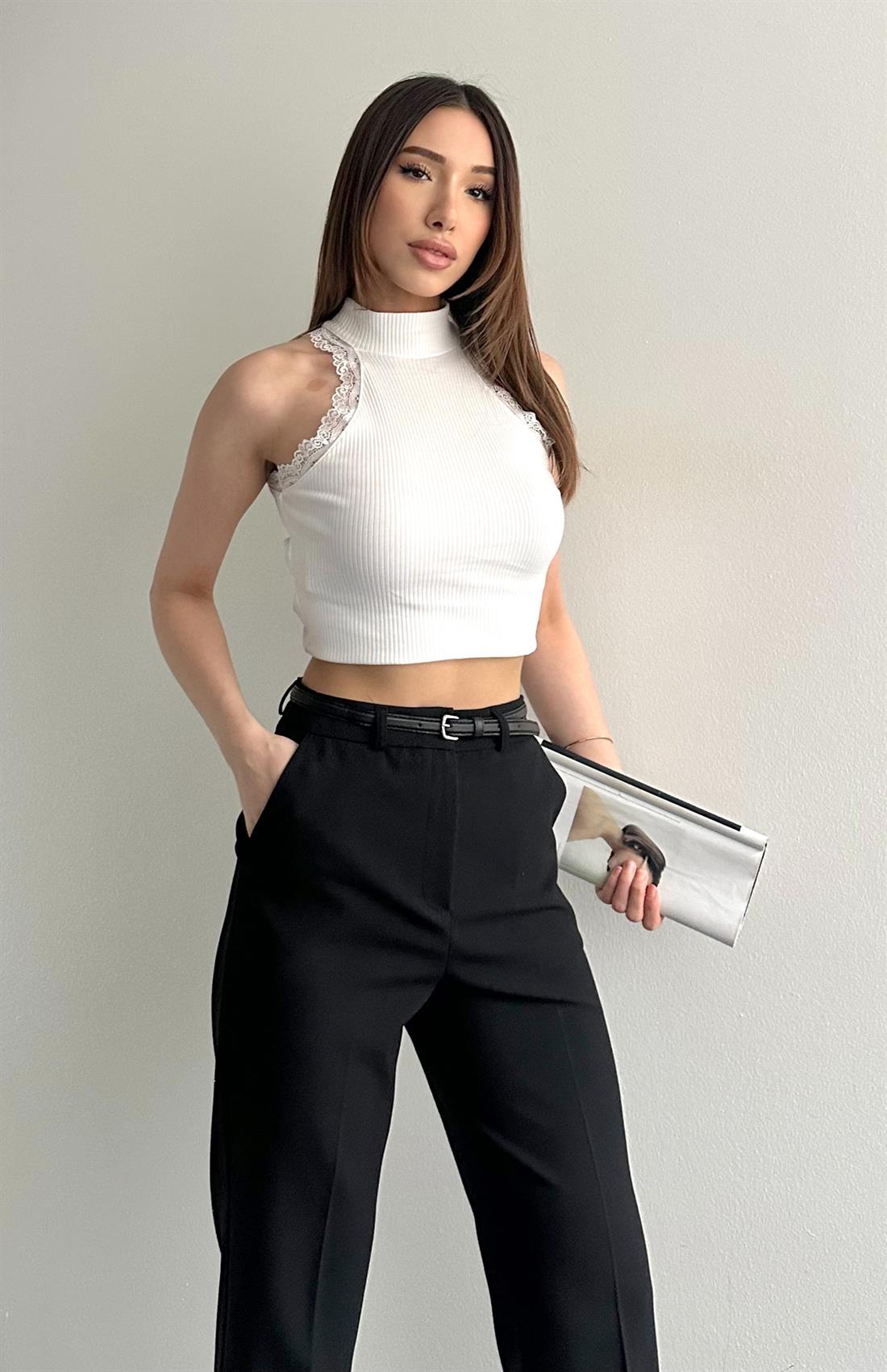 Dantel Detaylı Atlet EKRU