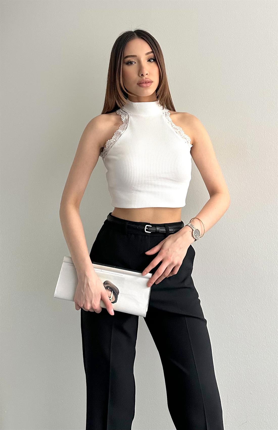 Dantel Detaylı Atlet EKRU