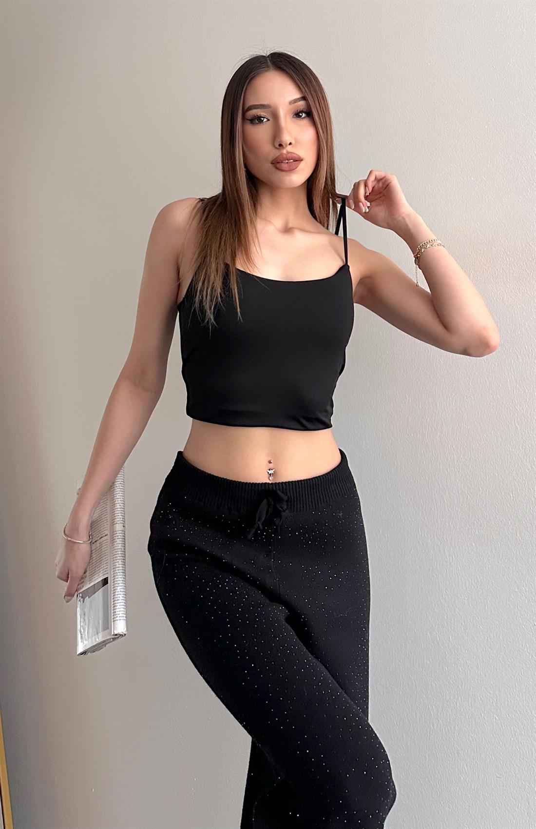 Gloplu Askılı Atlet SİYAH