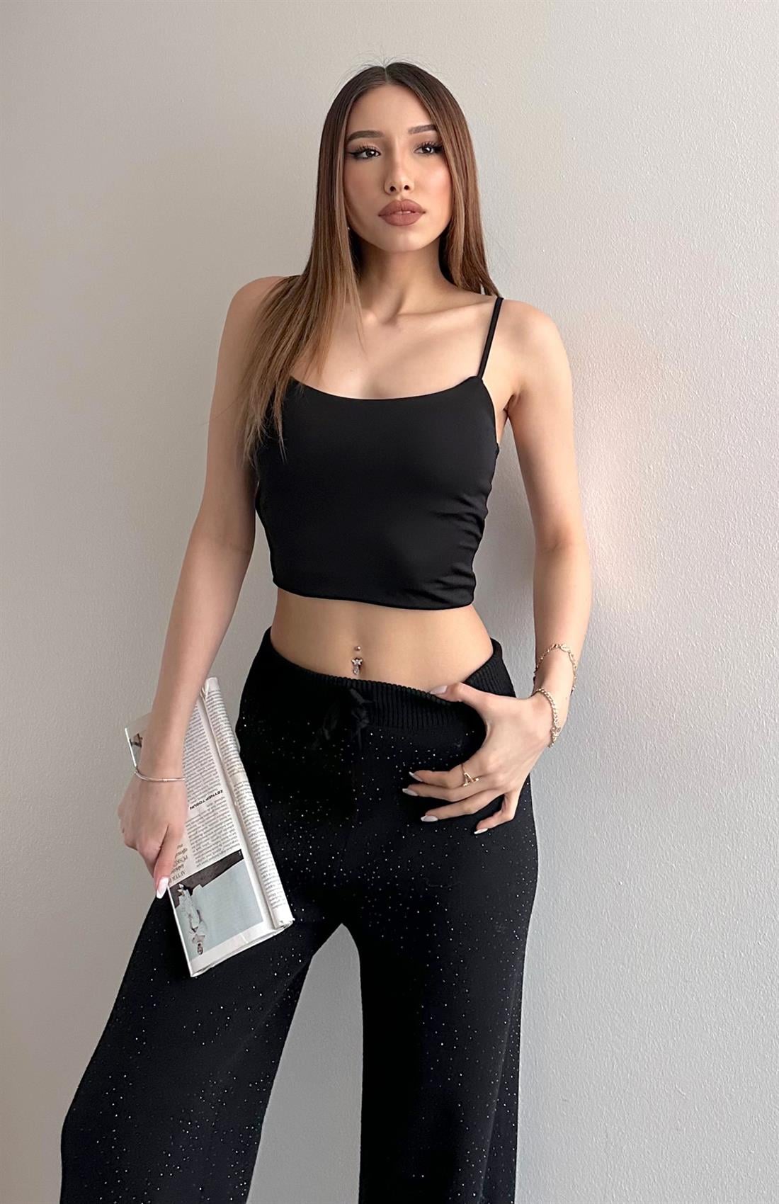 Gloplu Askılı Atlet SİYAH