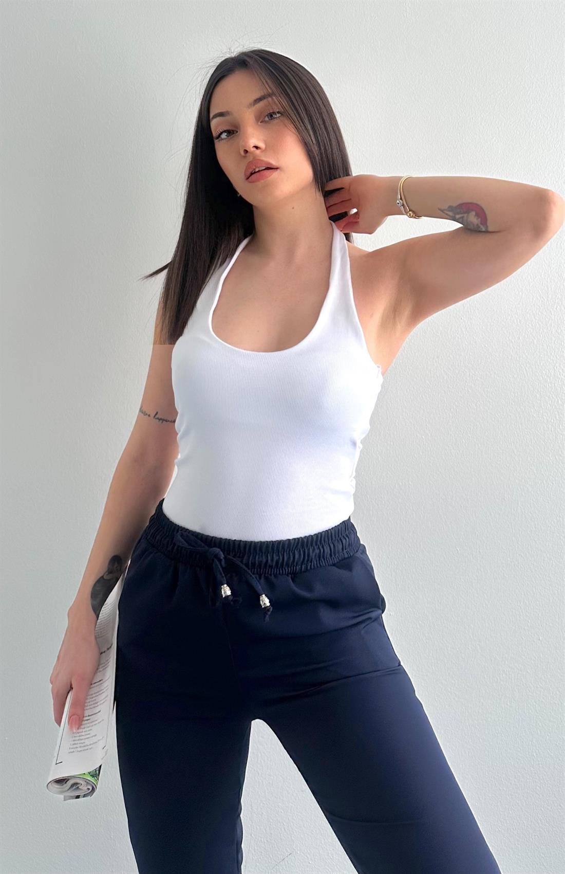 Halter Yaka Atlet BEYAZ