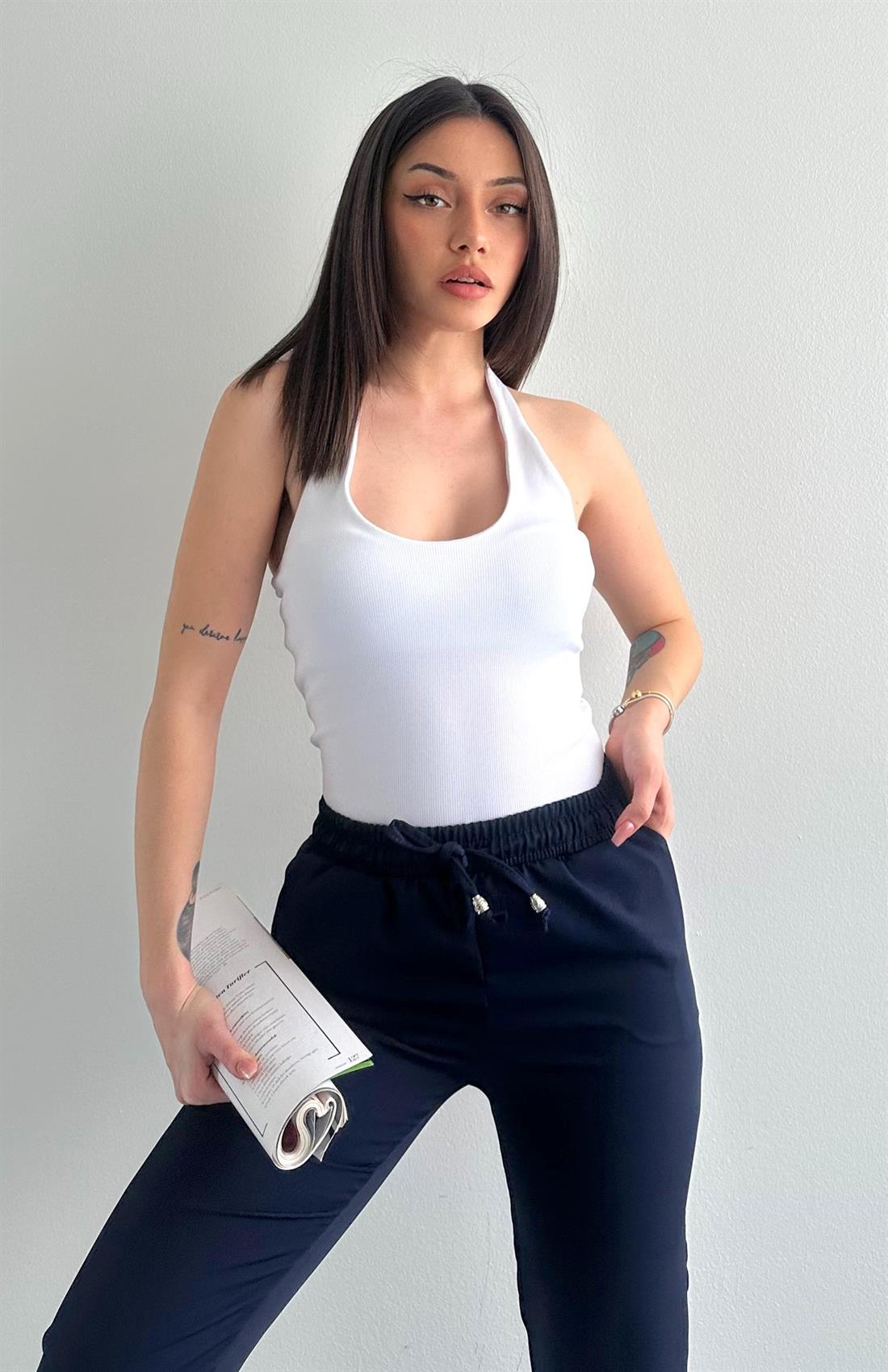 Halter Yaka Atlet BEYAZ