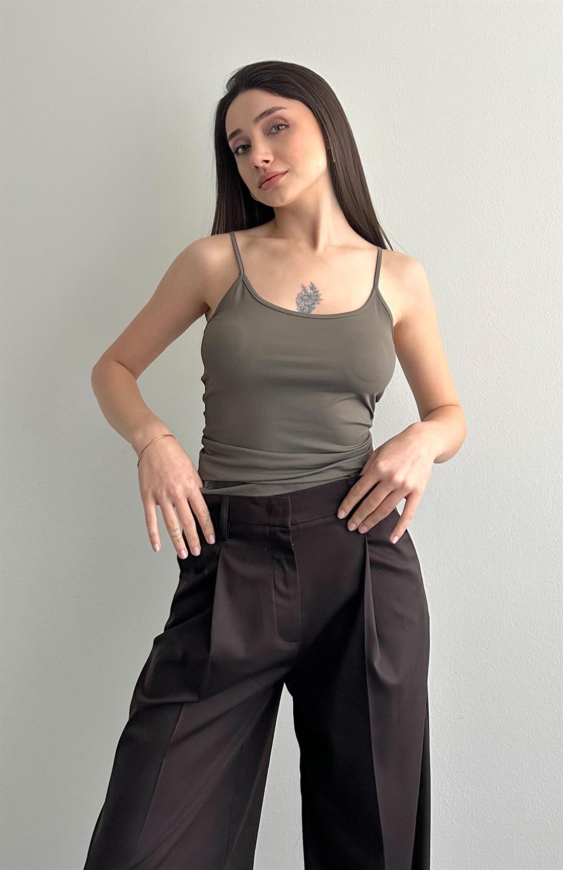 İnce Askılı Polimaid Atlet HAKİ