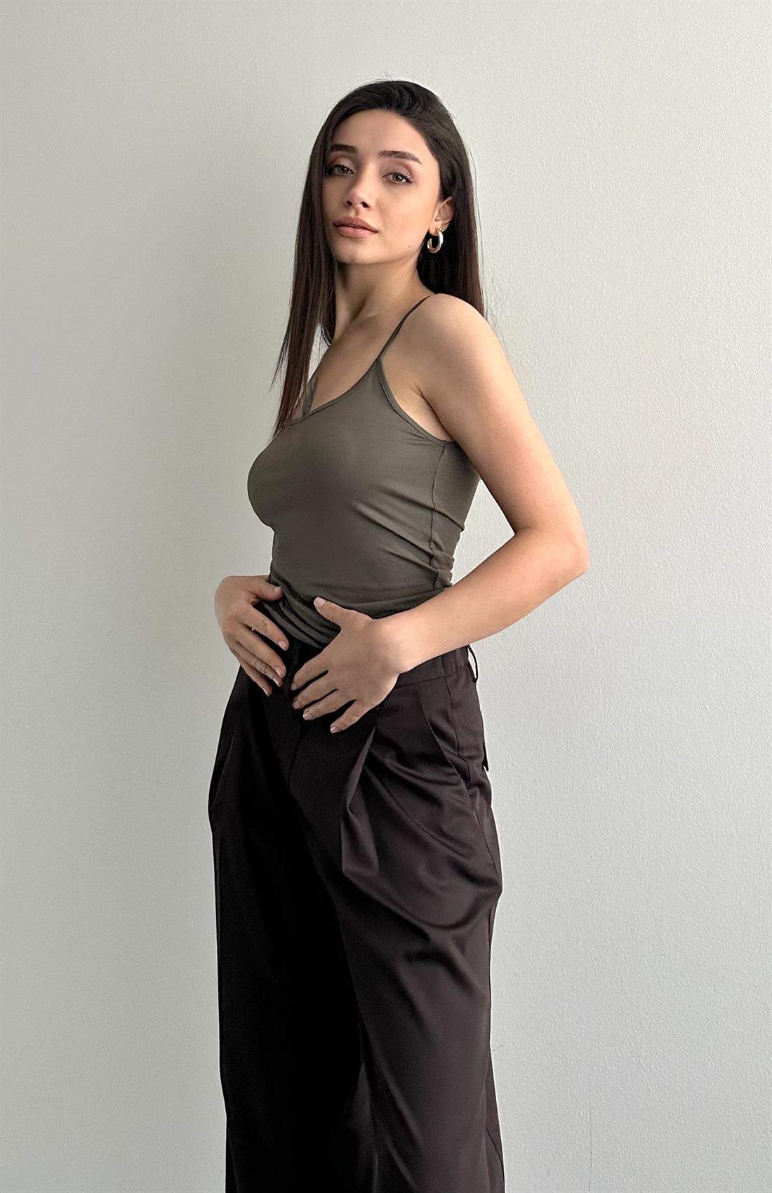 İnce Askılı Polimaid Atlet HAKİ