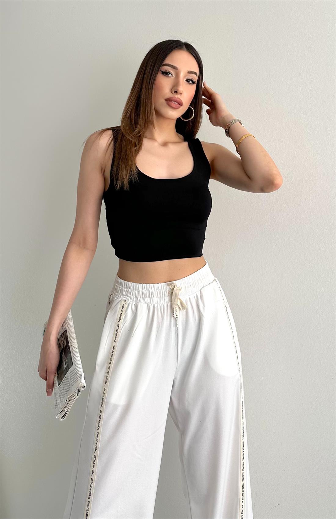 Kalın Askılı Poilamid Atlet SİYAH