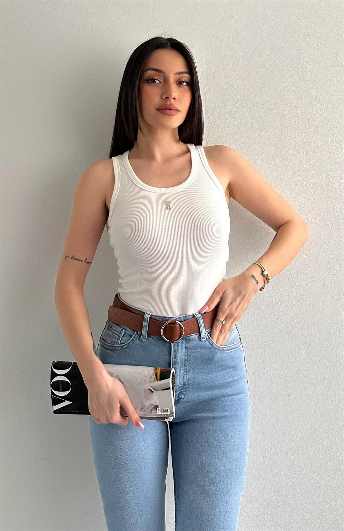 Kalp Bronşlu Atlet BEYAZ