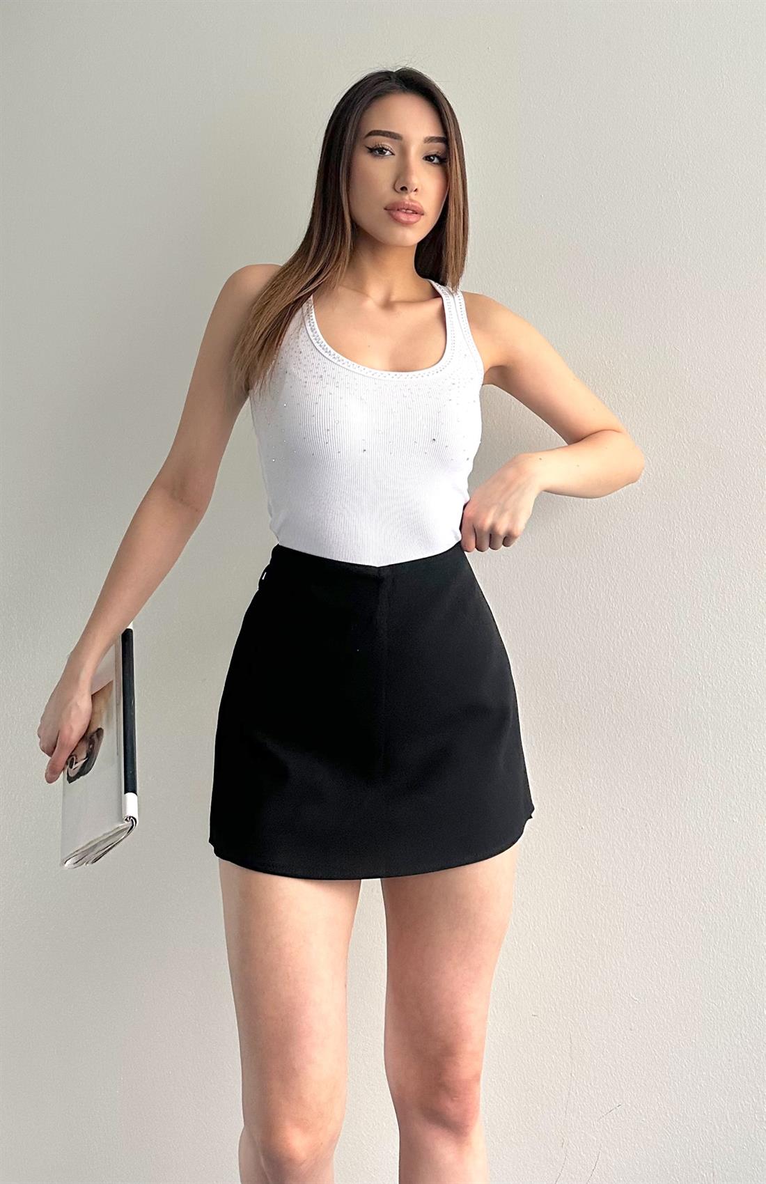 Taşlı Atlet BEYAZ
