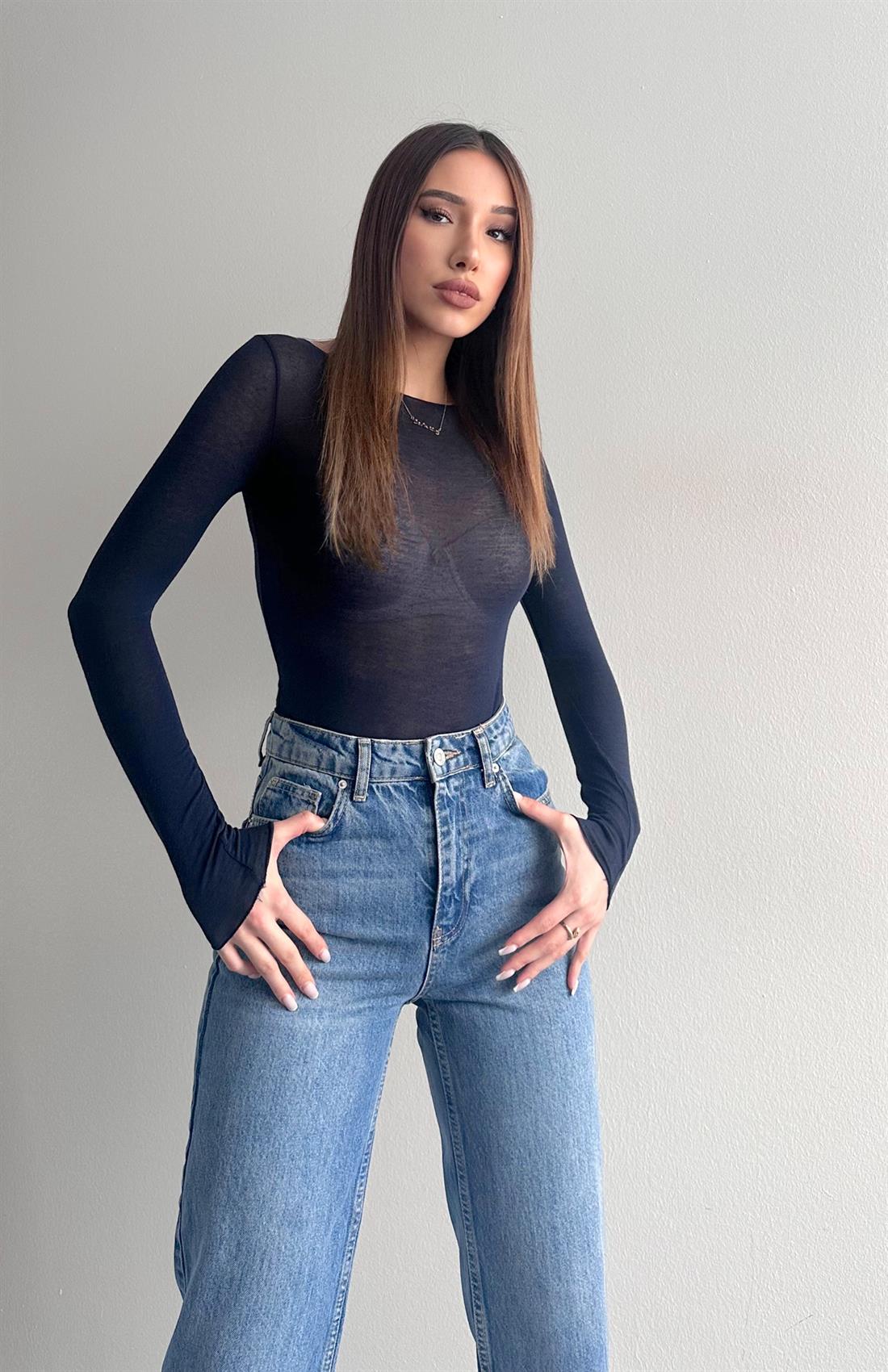 Kayık Yaka Modal Kaşmir Ultra Hafif Bluz LACİVERT