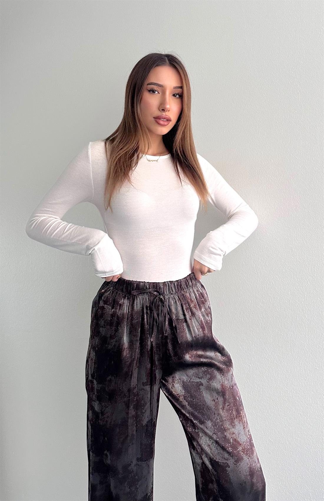 Kayık Yaka Uzun Kollu Bluz EKRU