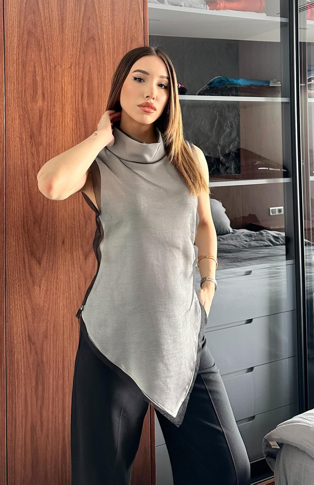 Önü Üçgen Bluız SİYAH