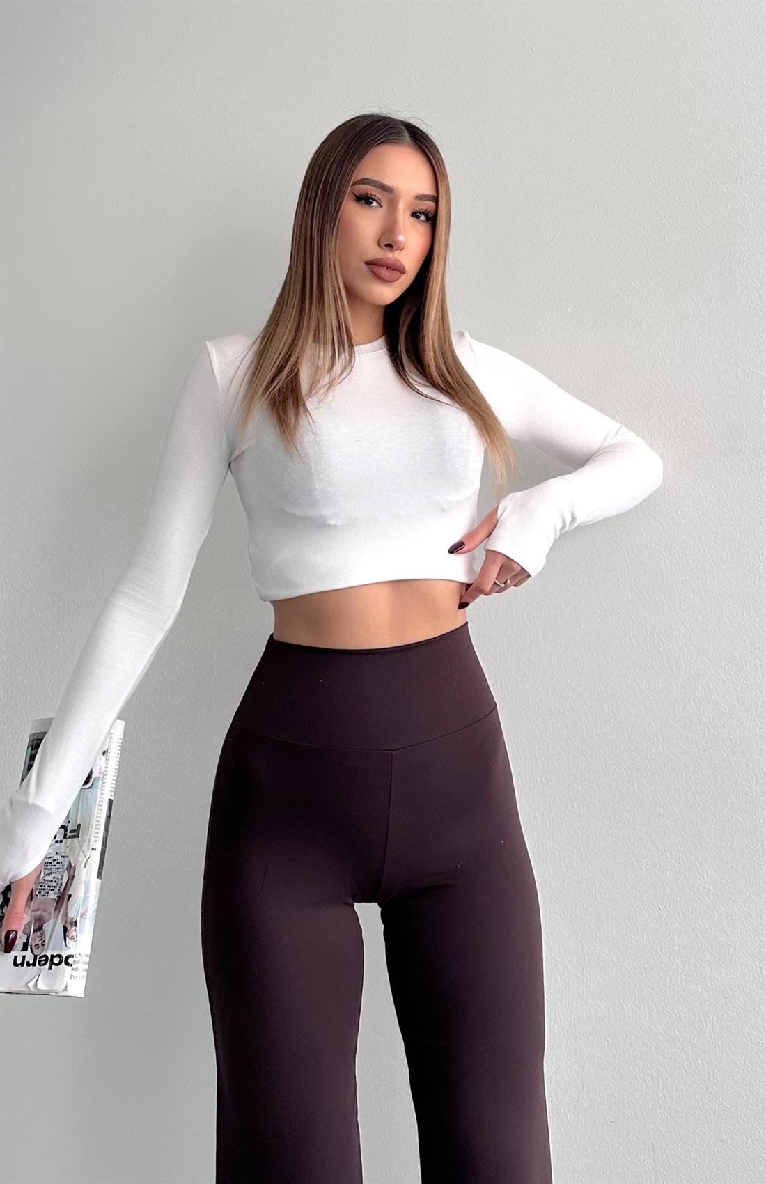 Parmak Geçmeli Bluz EKRU