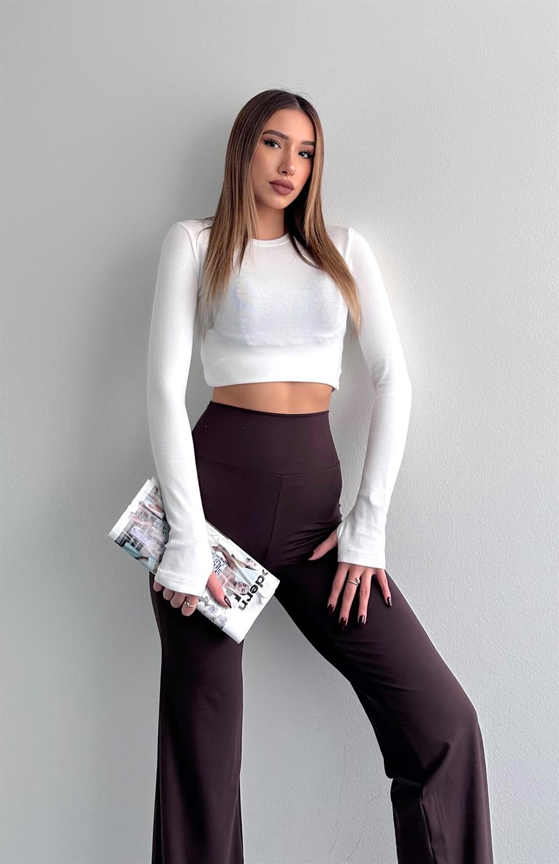 Parmak Geçmeli Bluz EKRU