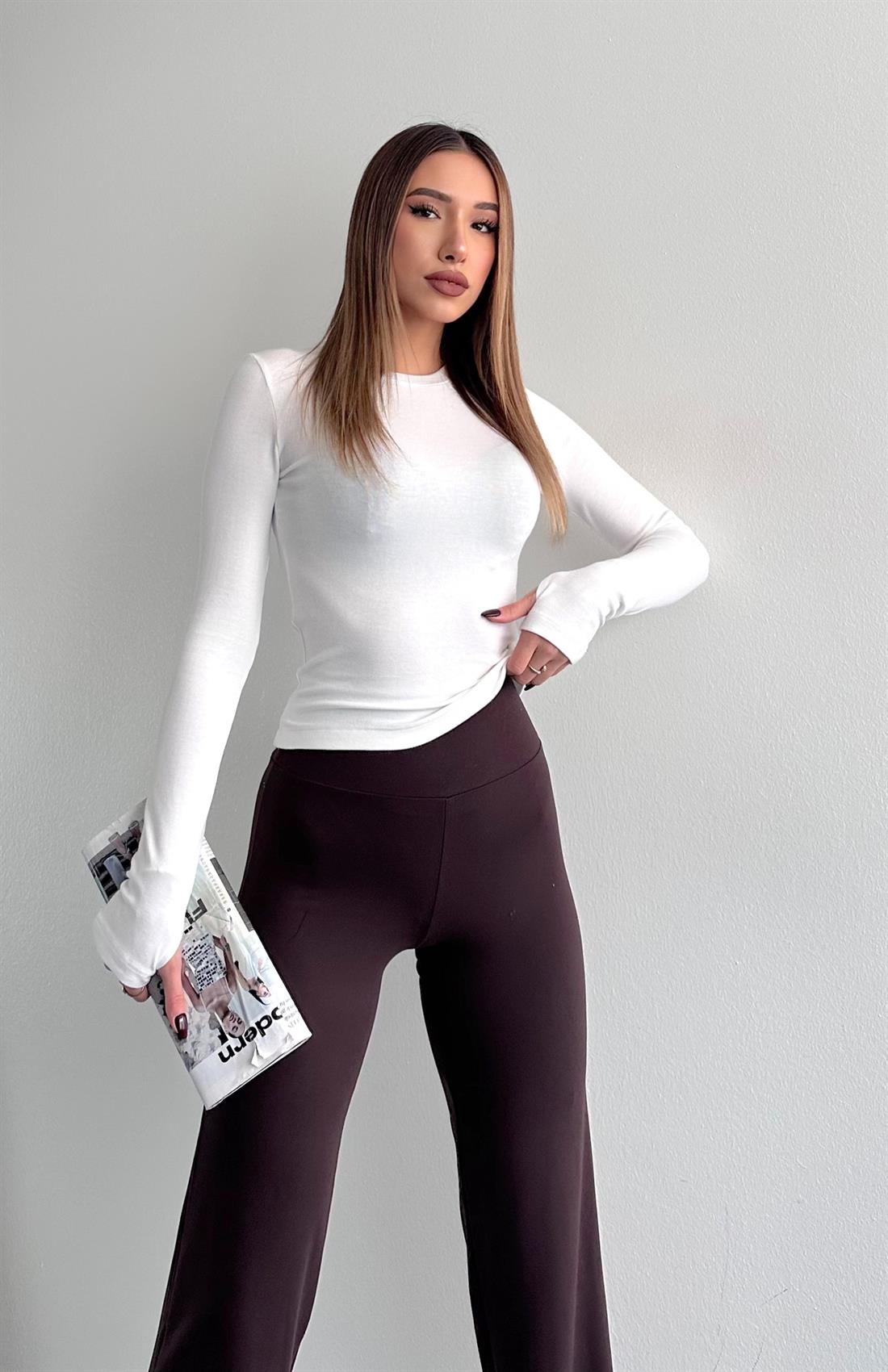 Parmak Geçmeli Bluz EKRU