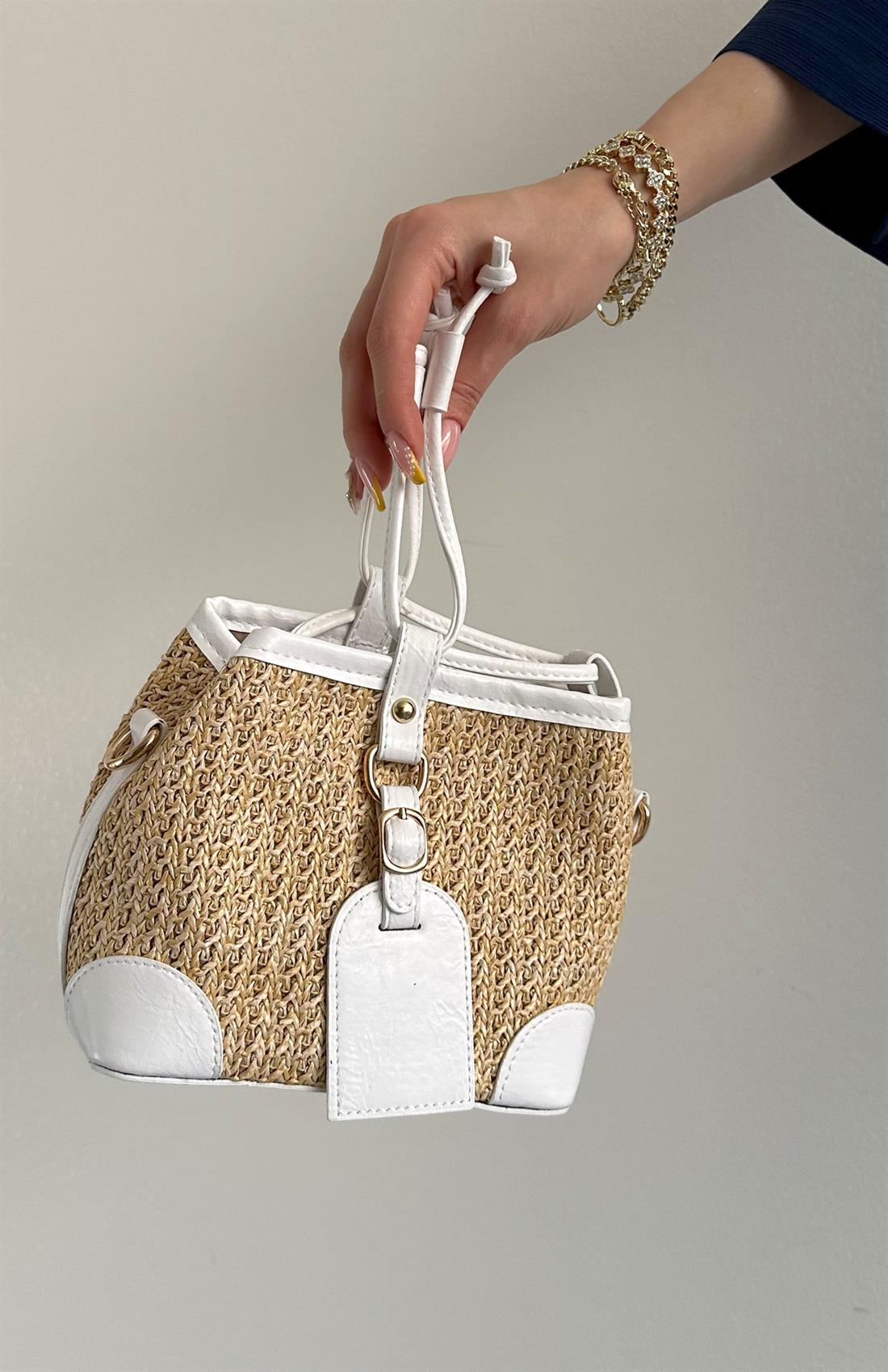 Full Hasır Çanta BEYAZ