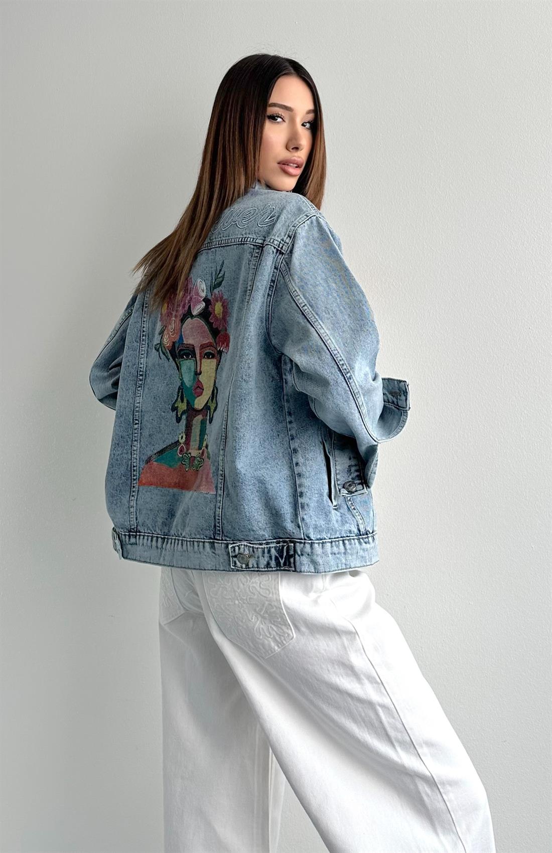 Arkasi Nakişlı Ceket MAVİ