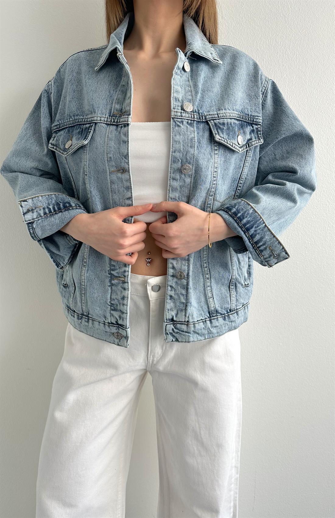 Arkasi Nakişlı Ceket MAVİ