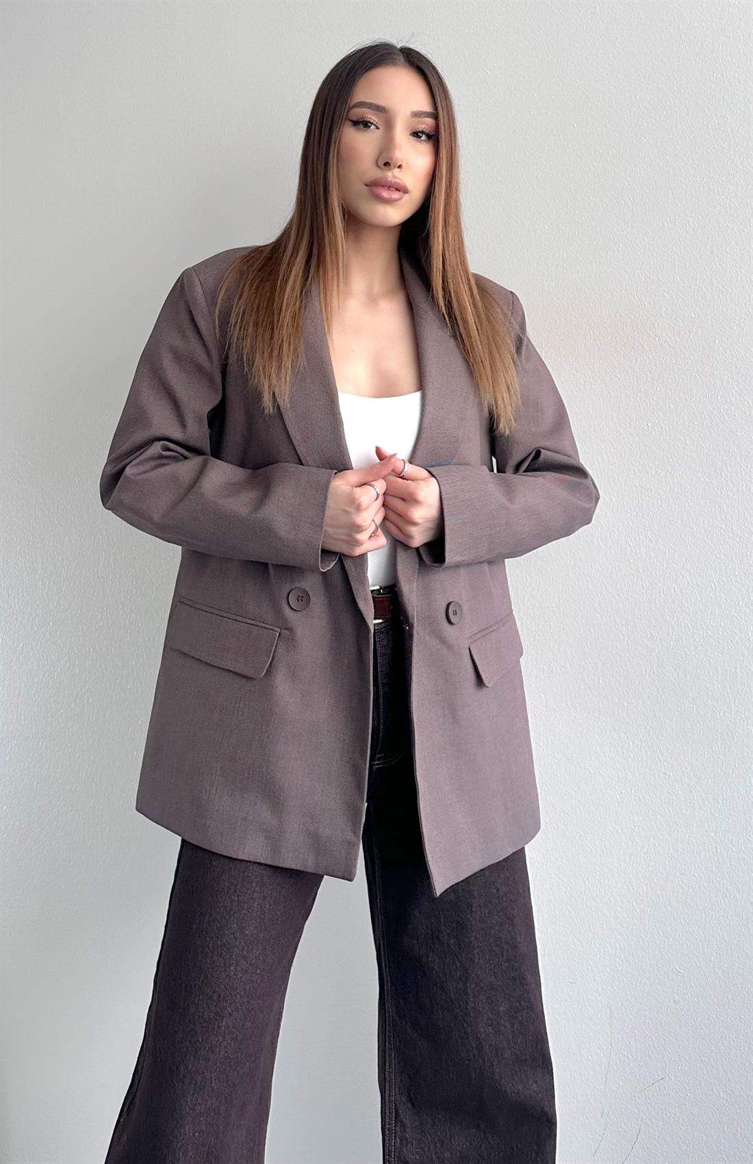 Blazer Ceket KOYU VİZON