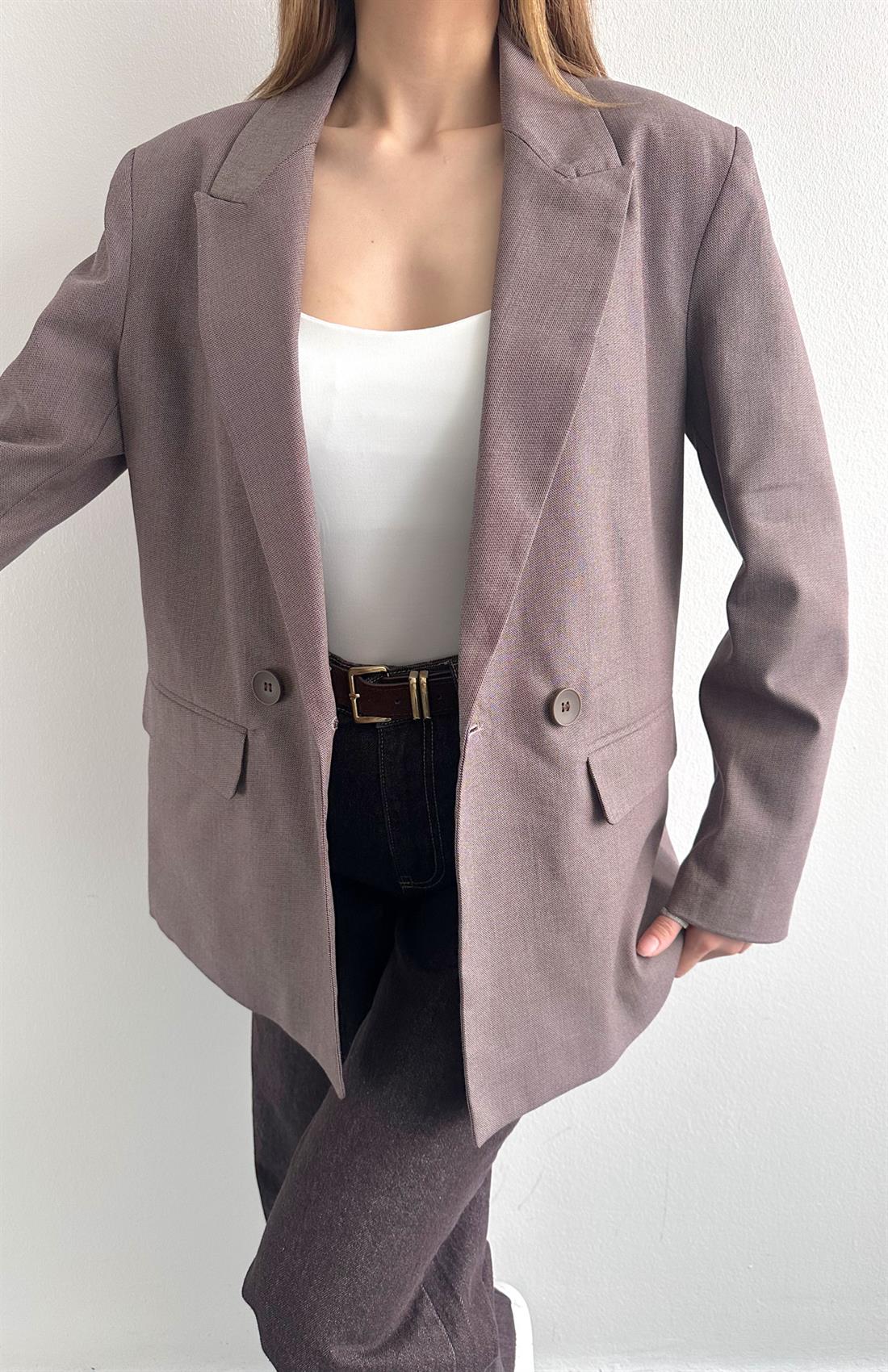 Blazer Ceket KOYU VİZON