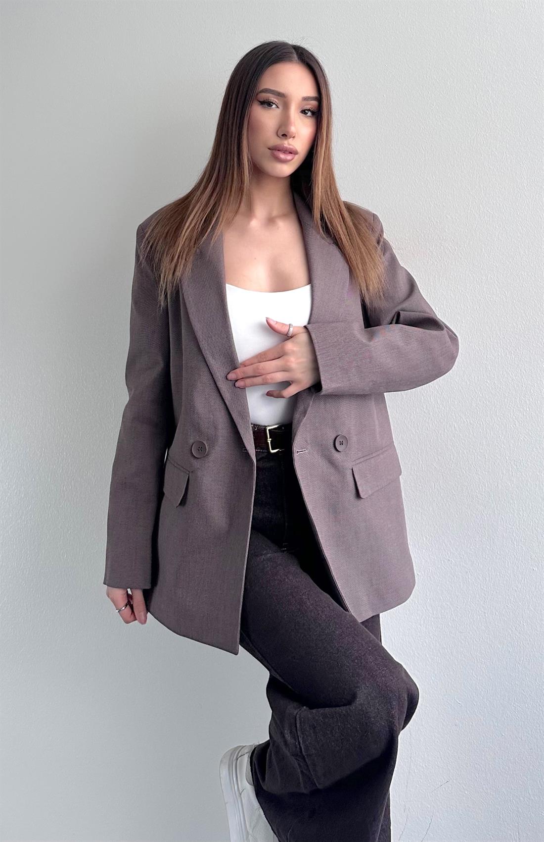 Blazer Ceket KOYU VİZON